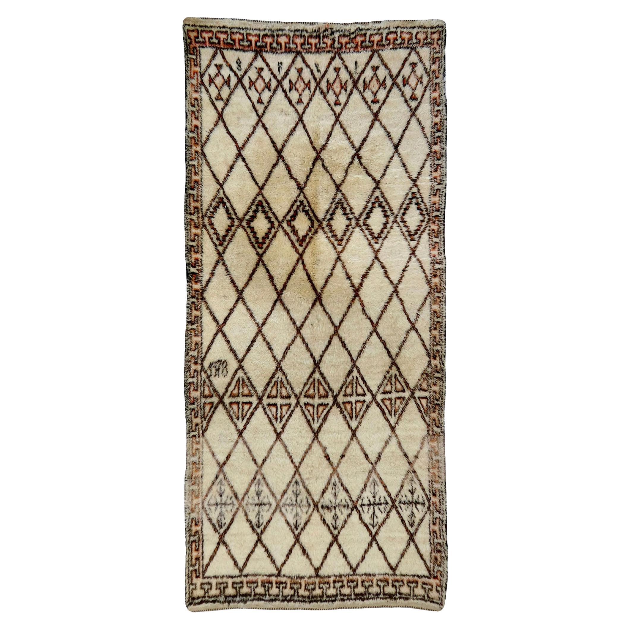 Tappeto Marmoucha marocchino del Medioevo 6'4 X 11'5