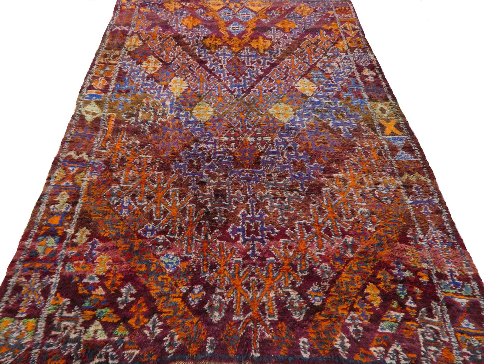 Midcentury Moroccan Zayane Wool Rug 5'7