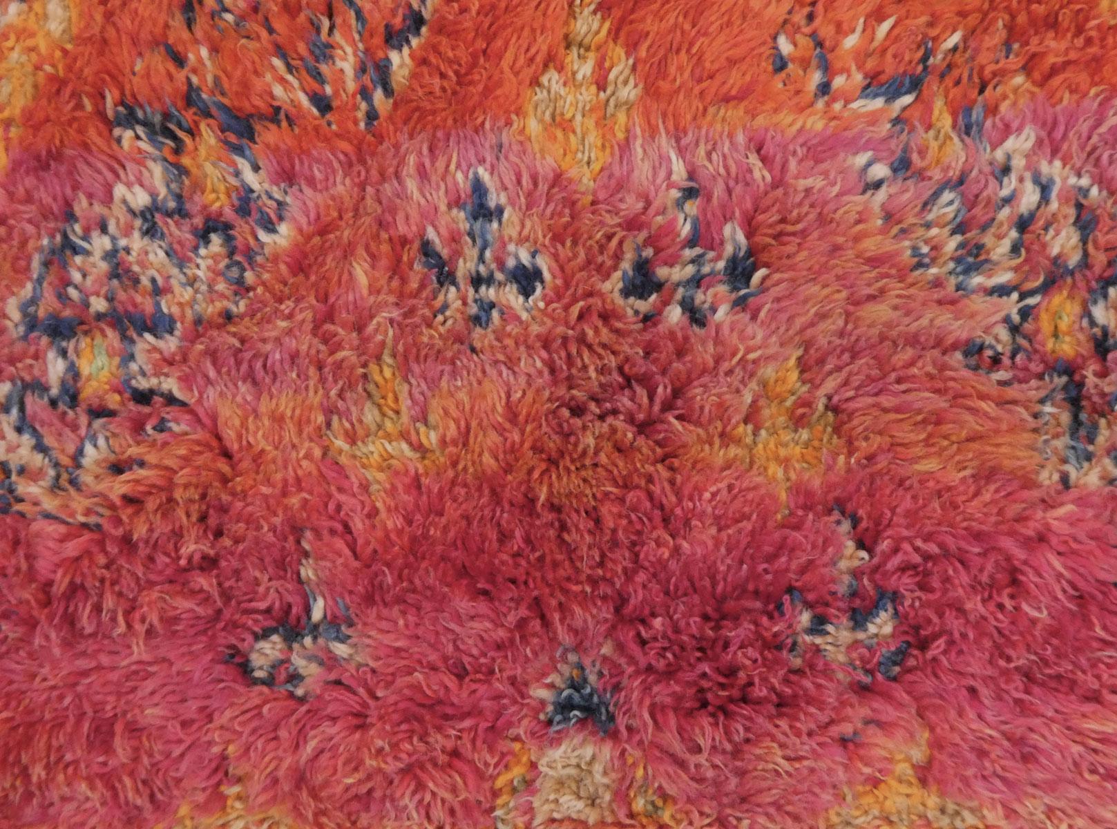 Hand-Knotted Midcentury Moroccan Zayane Wool Rug  6'6 X 9'8 For Sale