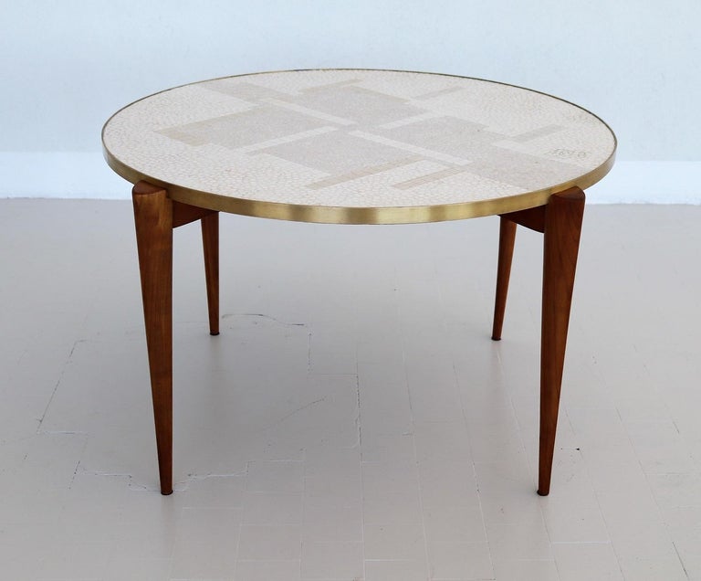 Midcentury Mosaic and Cherrywood Coffee Table, 1960s For ...