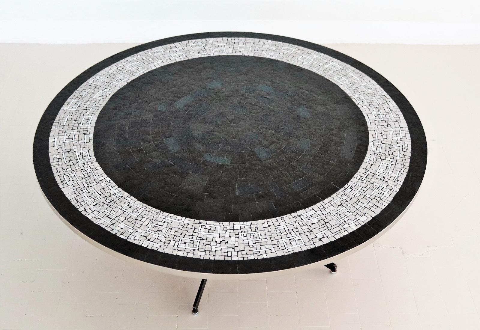 Mid-20th Century Midcentury Mosaic Tile and Chrome Coffee Table by Berthold Muller, 1960s For Sale