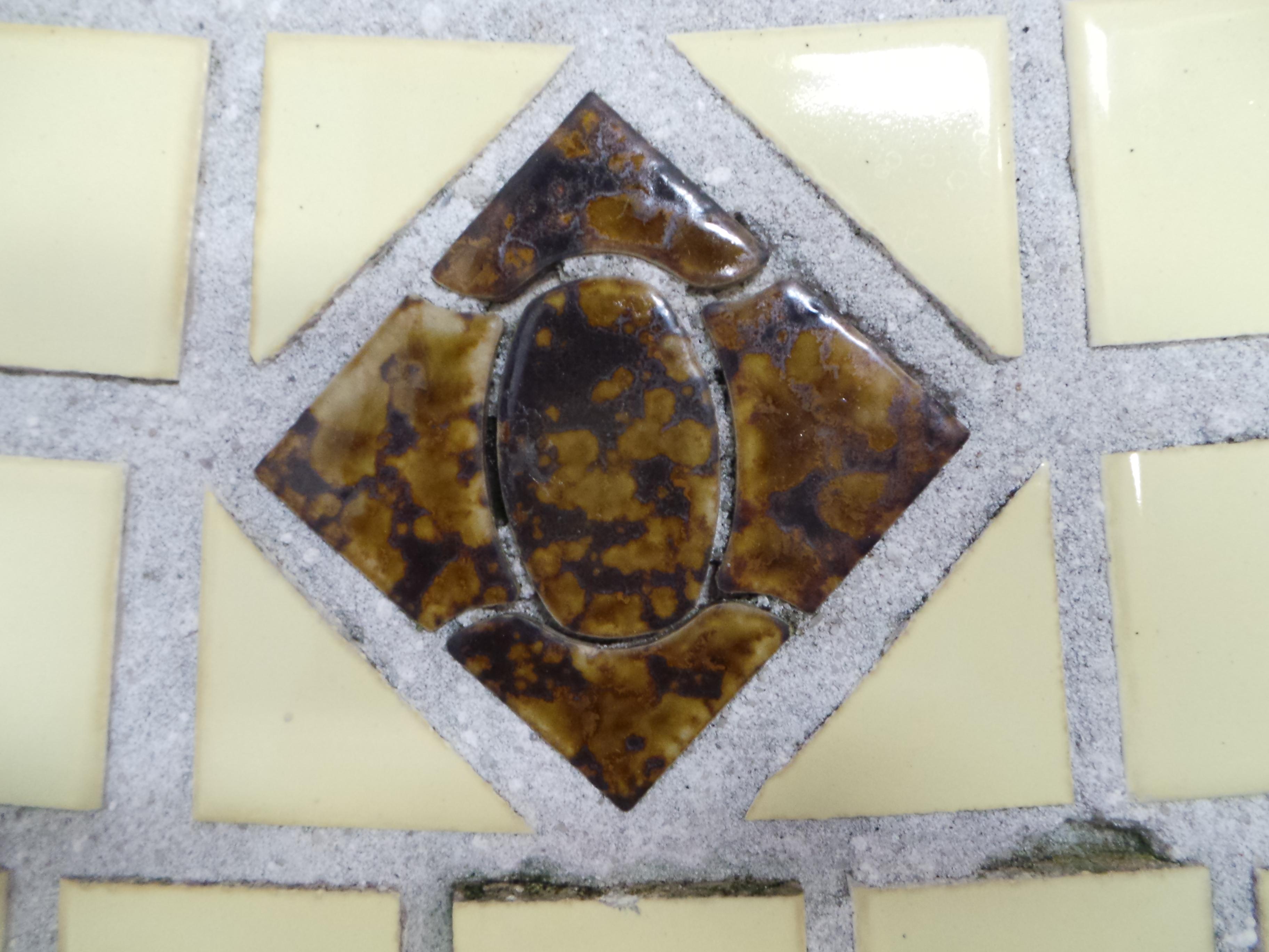 Midcentury Mosaic Garden Table & Benches For Sale 3