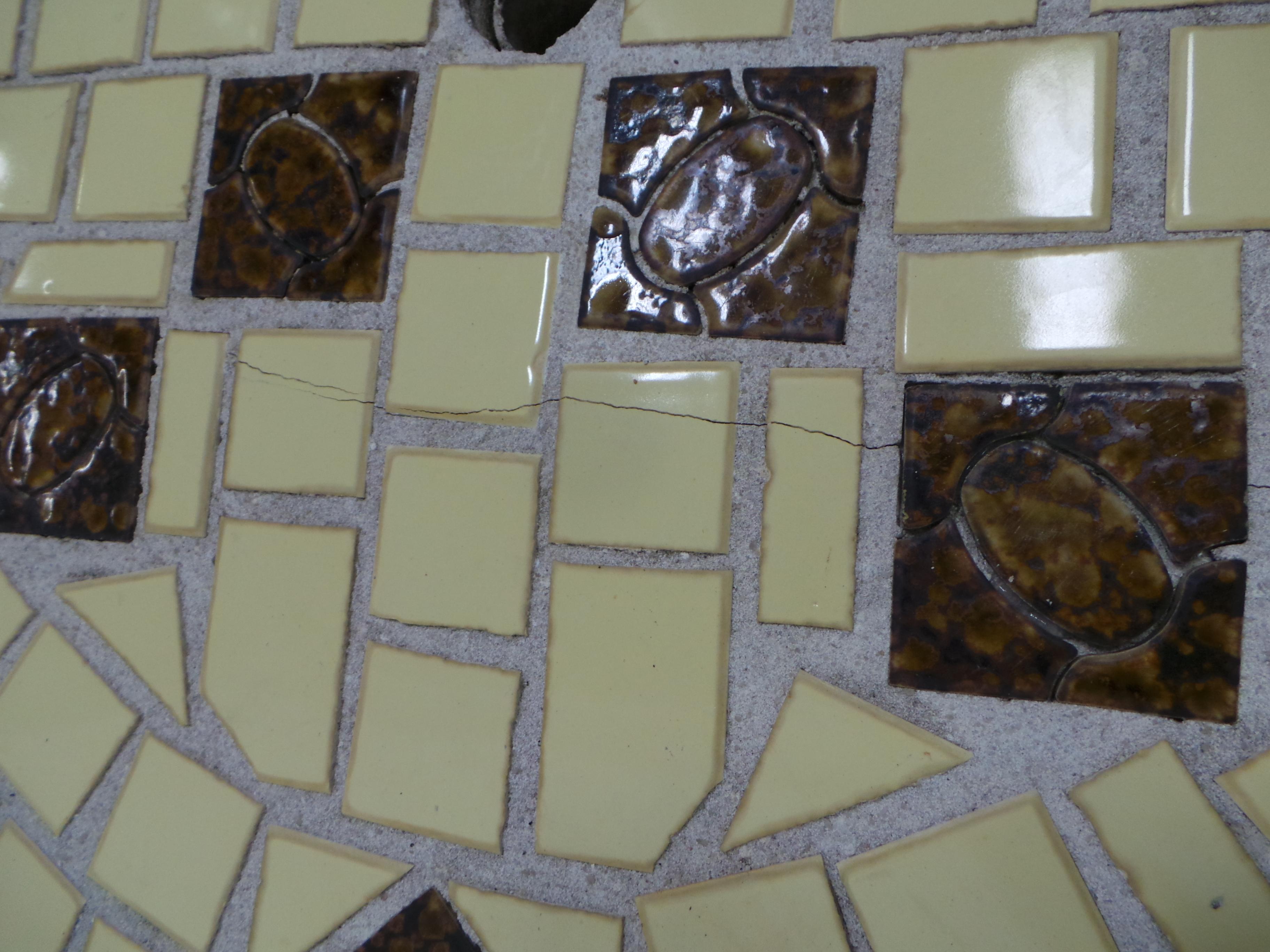 Mid-20th Century Midcentury Mosaic Garden Table & Benches For Sale