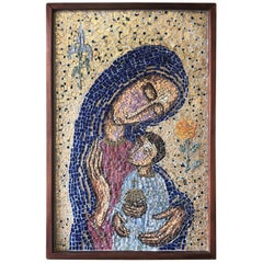 Midcentury Mosaic of Mother and Child by Geza St. Galy