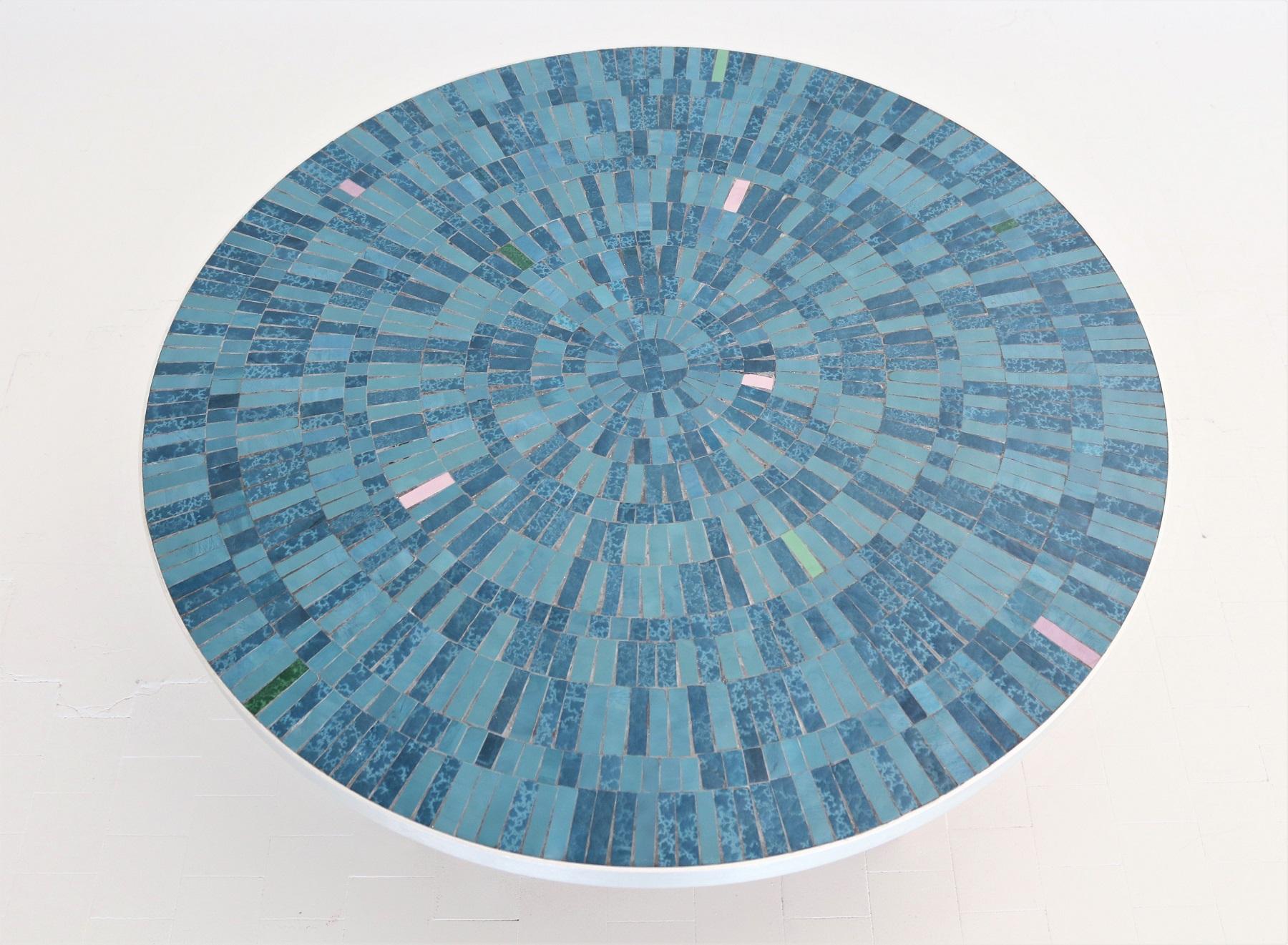 Midcentury Mosaic Tile and Steel Coffee Table by Berthold Muller, 1960 6