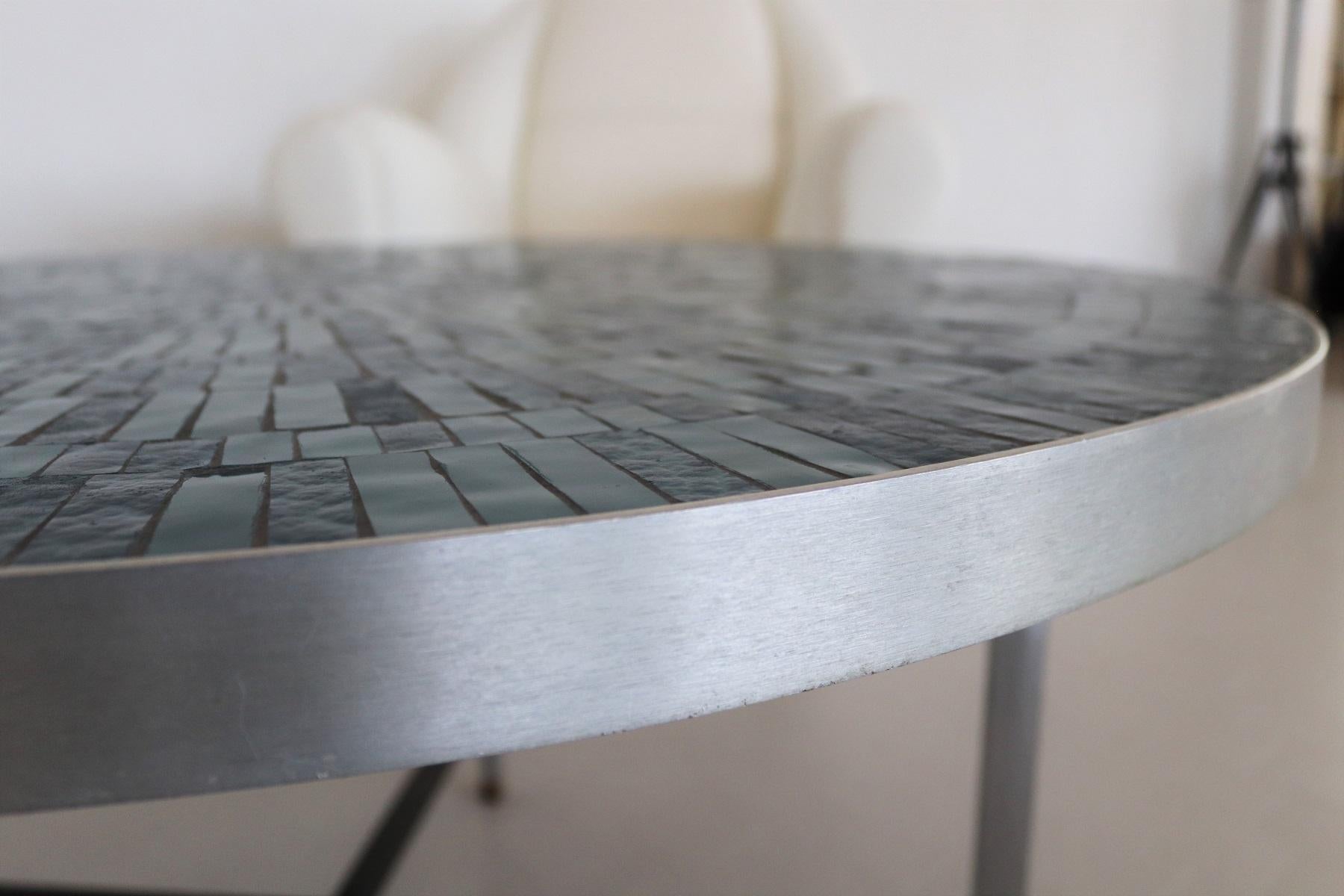 Midcentury Mosaic Tile and Steel Coffee Table by Berthold Muller, 1960 1