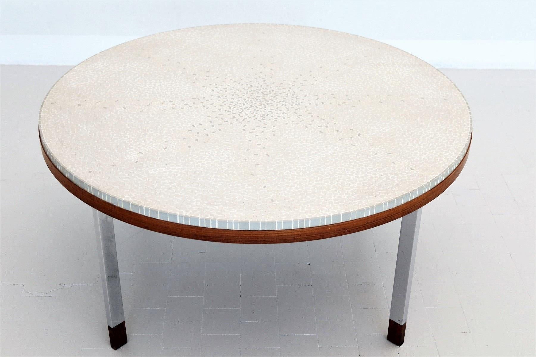 Table basse en carreaux de mosaïque et teck du milieu du siècle dernier de Berthold Mller, années 1960 en vente 5