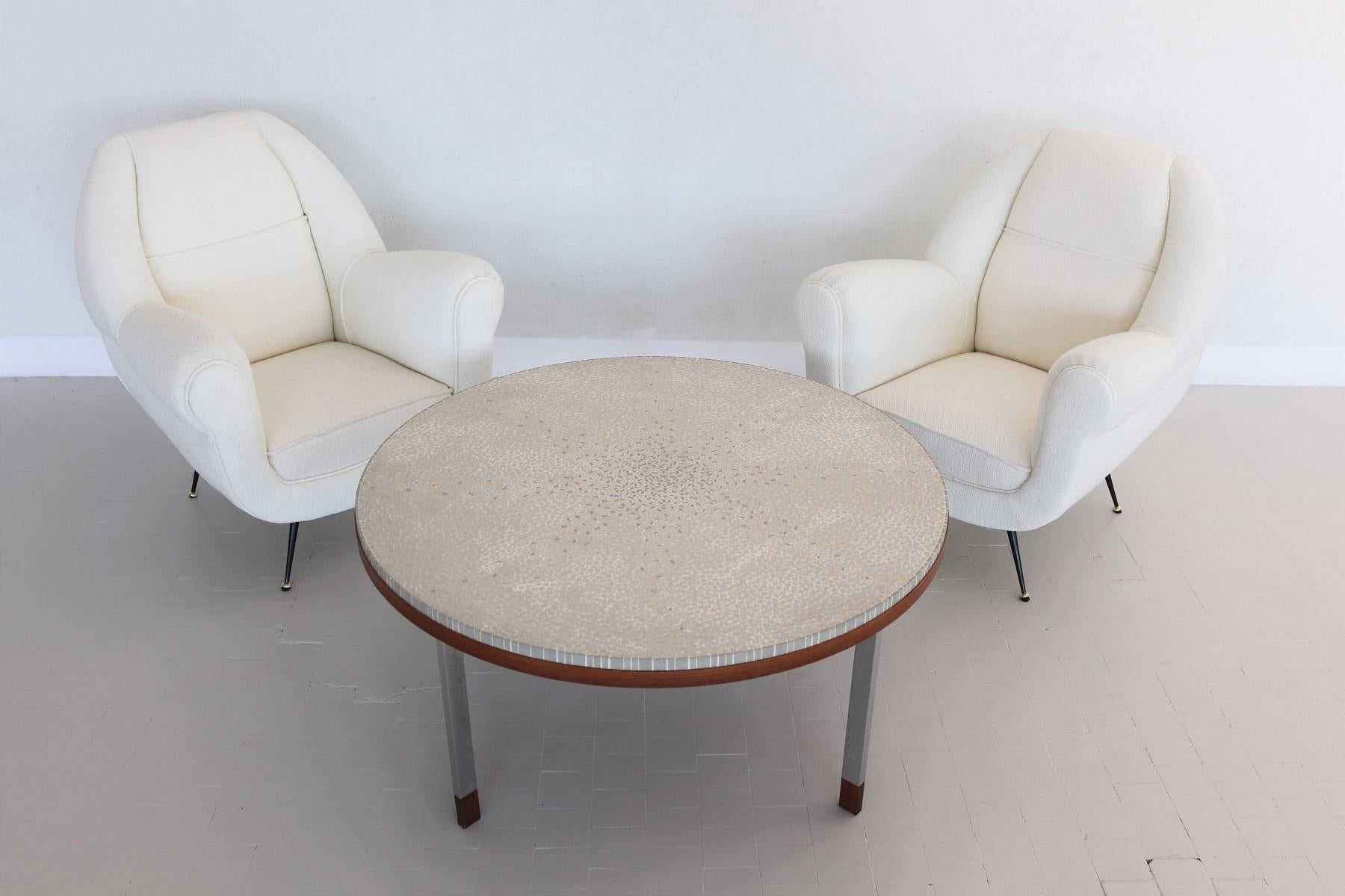 German Midcentury Mosaic Tile and Teak Coffee Table by Berthold Müller, 1960s For Sale