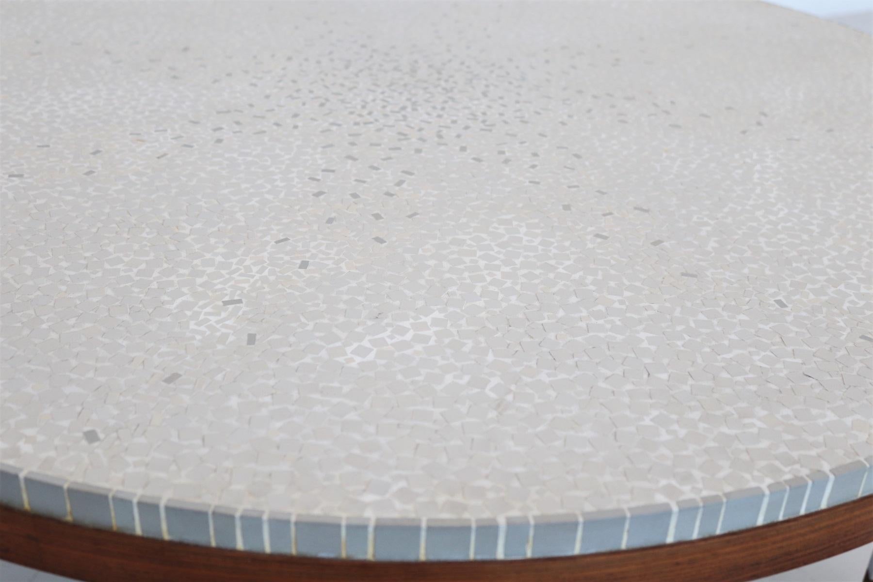 Couchtisch mit Mosaikfliesen und Teakholz von Berthold Müller, 1960er Jahre (Mitte des 20. Jahrhunderts) im Angebot