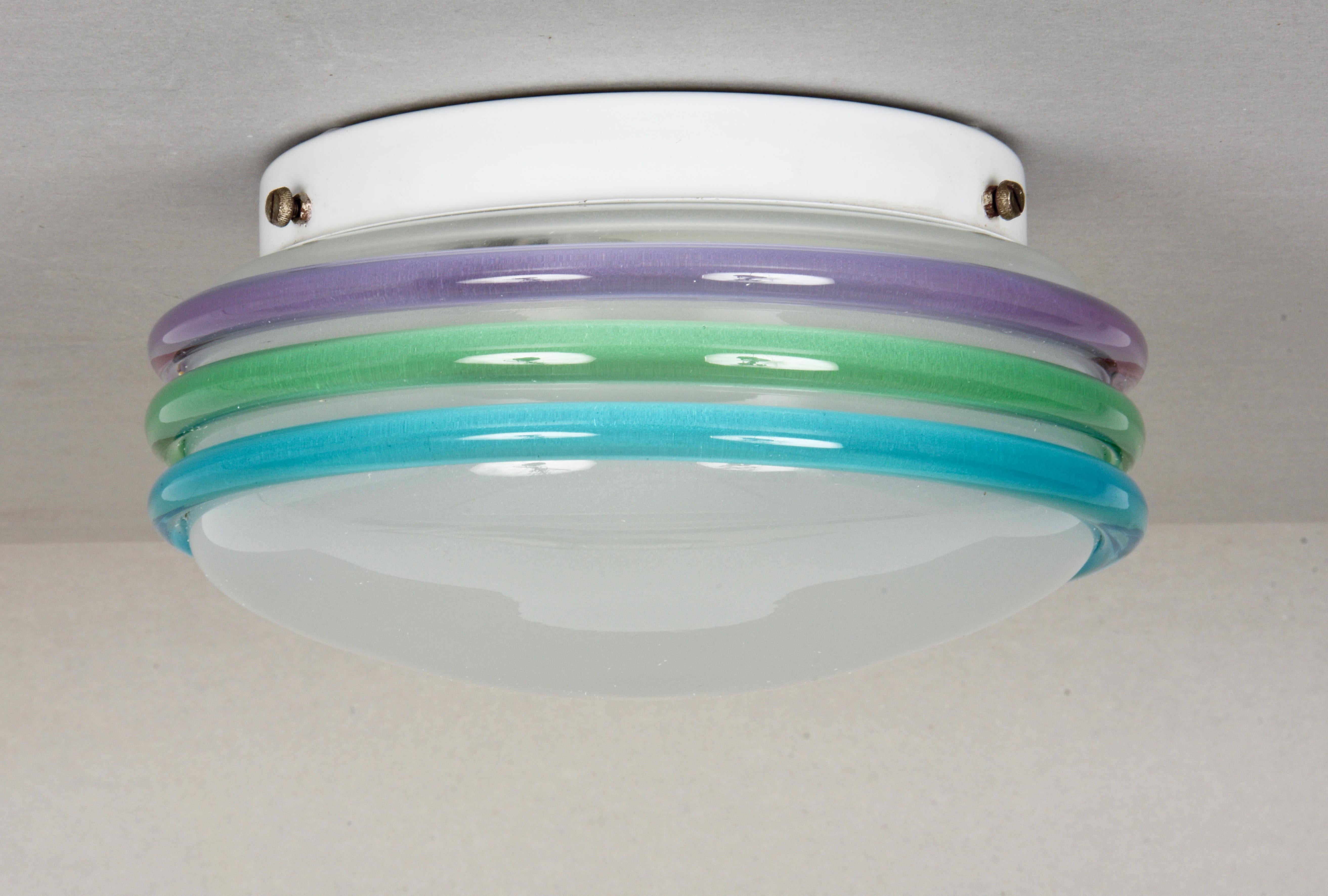 Midcentury Multicolored Murano Glass Italian Leucos Sconce, 1970s 5