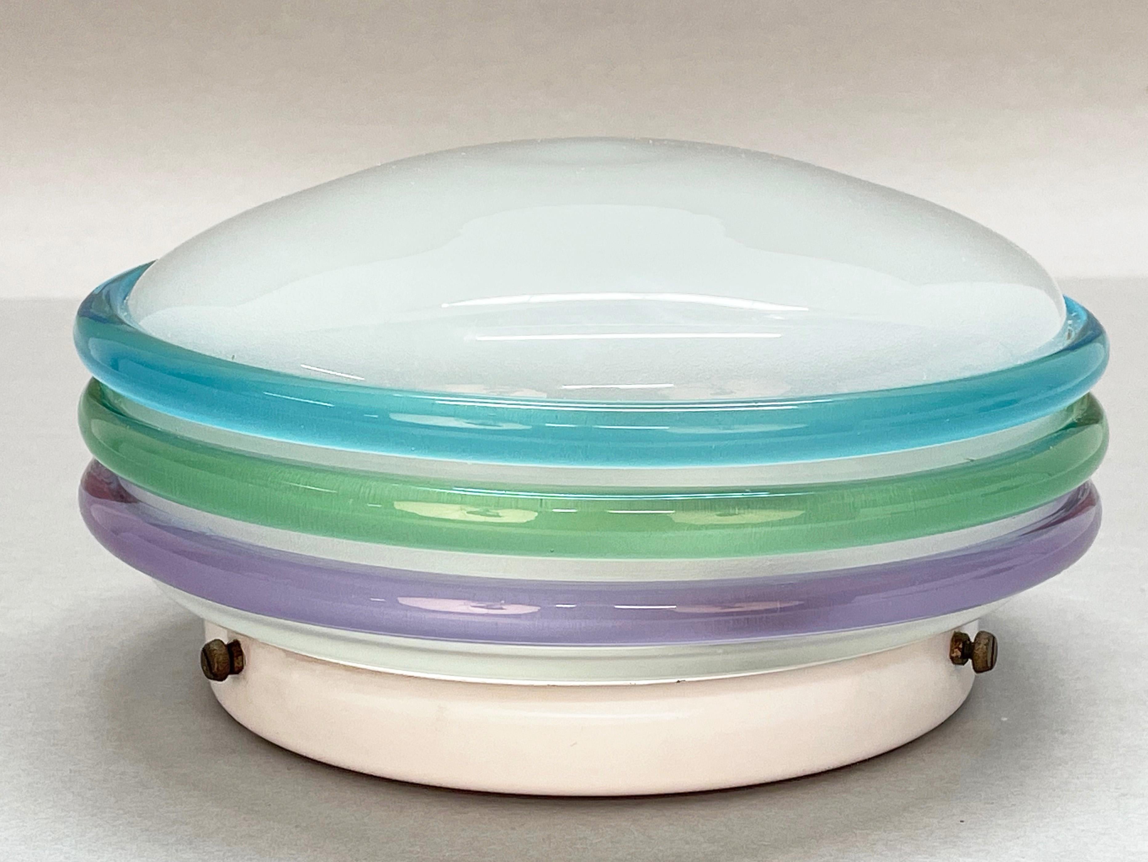 20th Century Midcentury Multicolored Murano Glass Italian Leucos Sconce, 1970s