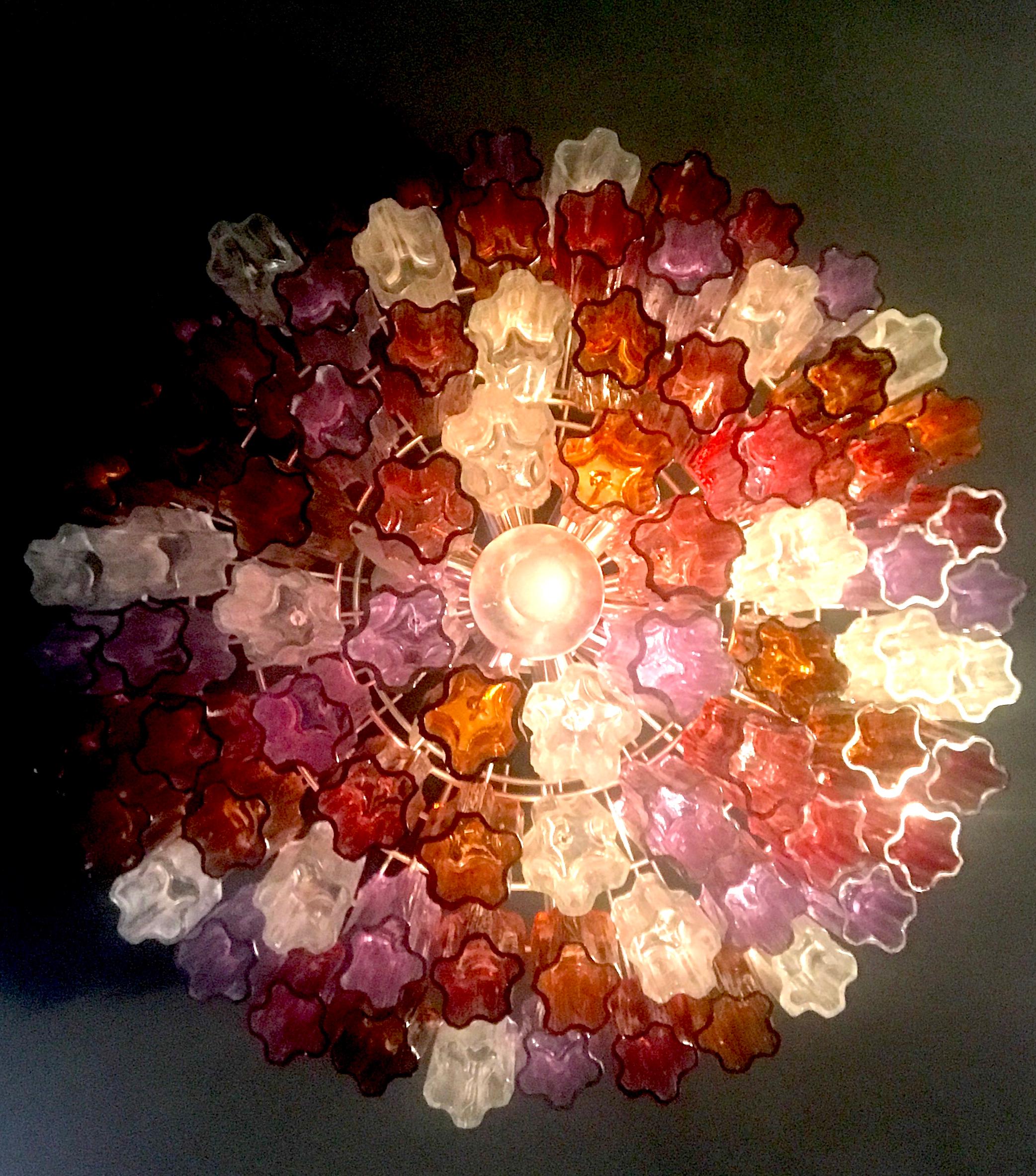 Midcentury Multicolored Murano Glass Tronchi Chandelier by T.Zuccheri for Venini For Sale 6
