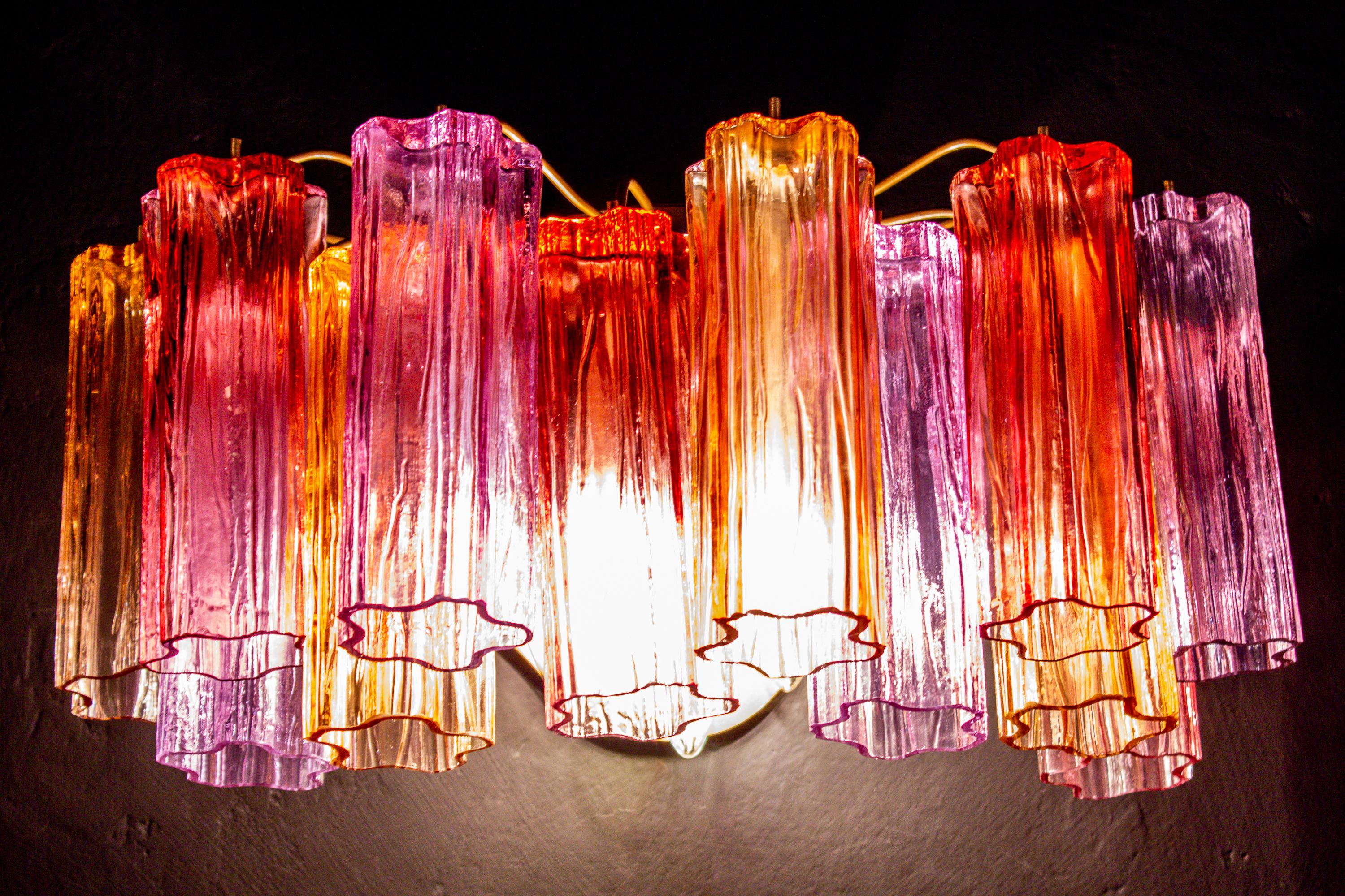 Midcentury Multicolored Murano Glass Tronchi Chandelier by T.Zuccheri for Venini 8