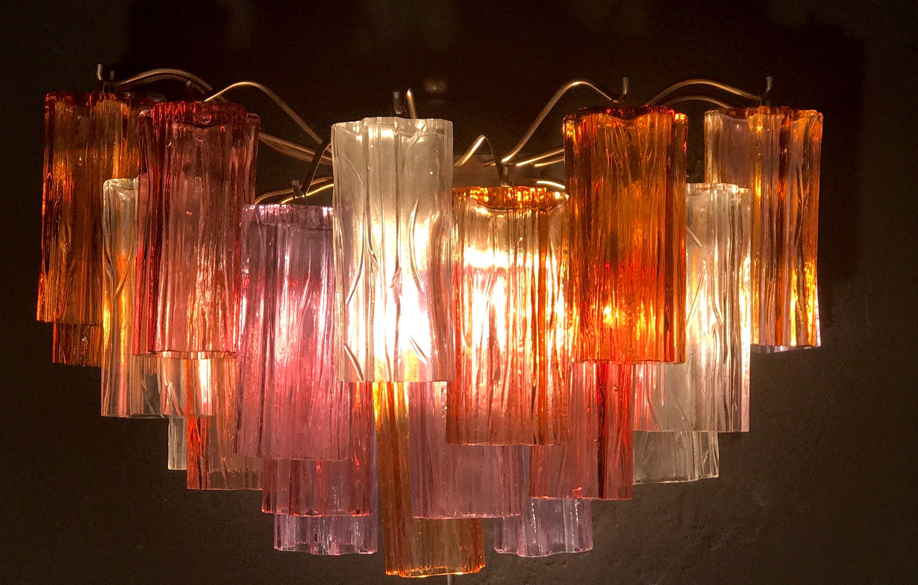 Midcentury Multicolored Murano Glass Tronchi Chandelier by T.Zuccheri for Venini For Sale 8
