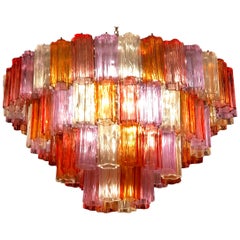 Lámpara Tronchi de mediados de siglo de cristal de Murano multicolor de T.Zuccheri para Venini