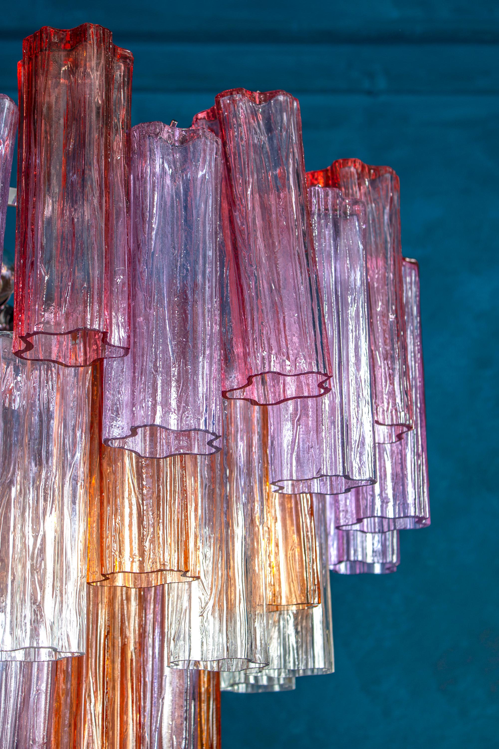 Blown Glass Mid-Century Multicolored Murano Glass Tronchi Chandelier