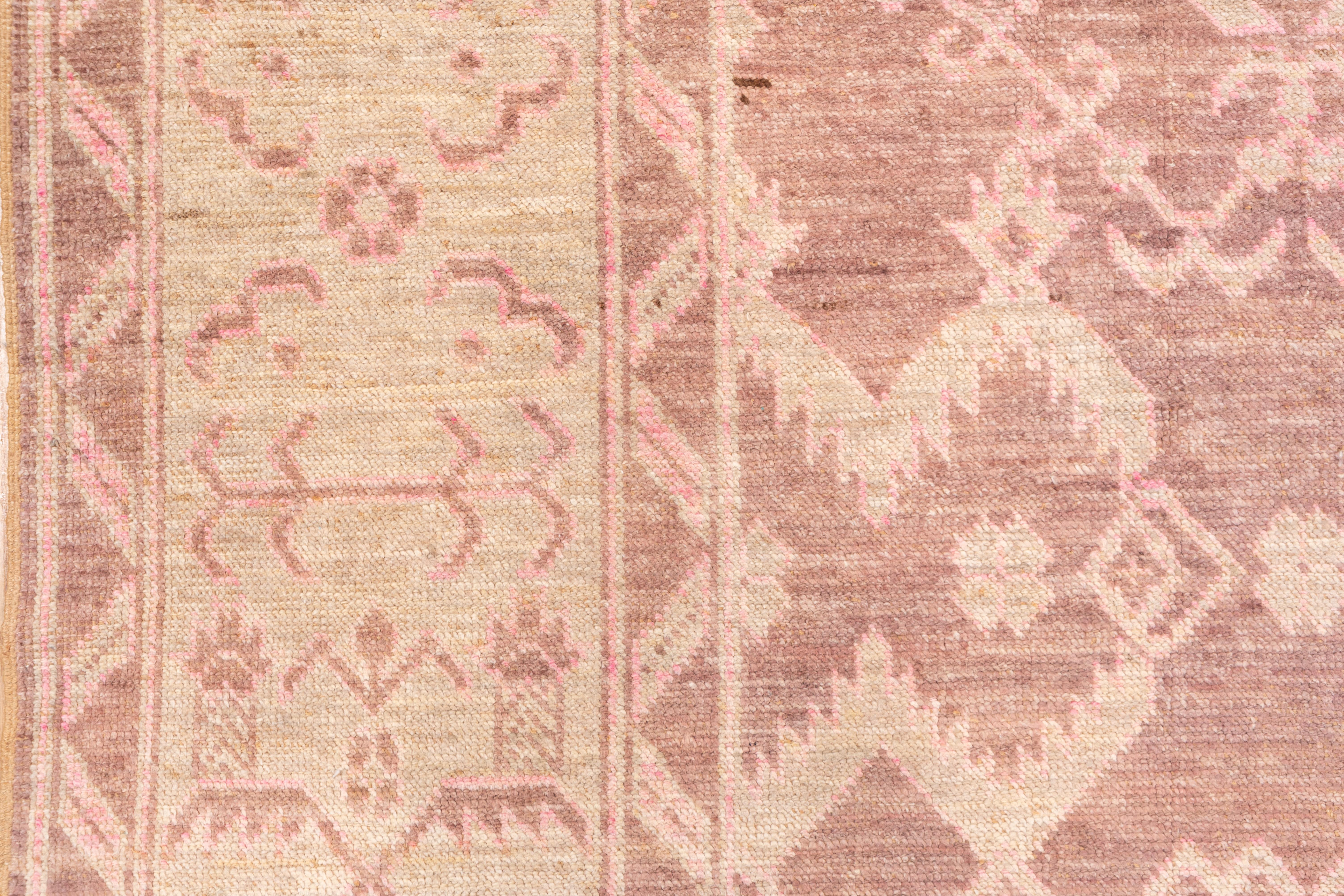 Wool Midcentury Multicolored Oushak Carpet