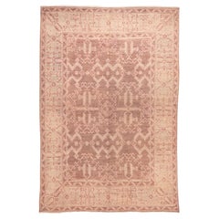 Midcentury Multicolored Oushak Carpet