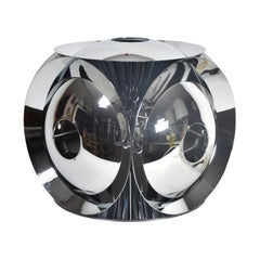 Midcentury Multifaceted Space Age Chromed Metal Table/Desk Light Italian Design