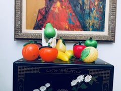 Midcentury Murano Art Glass Fruit Sculptures, Apple, Citrus, Pear, Banana