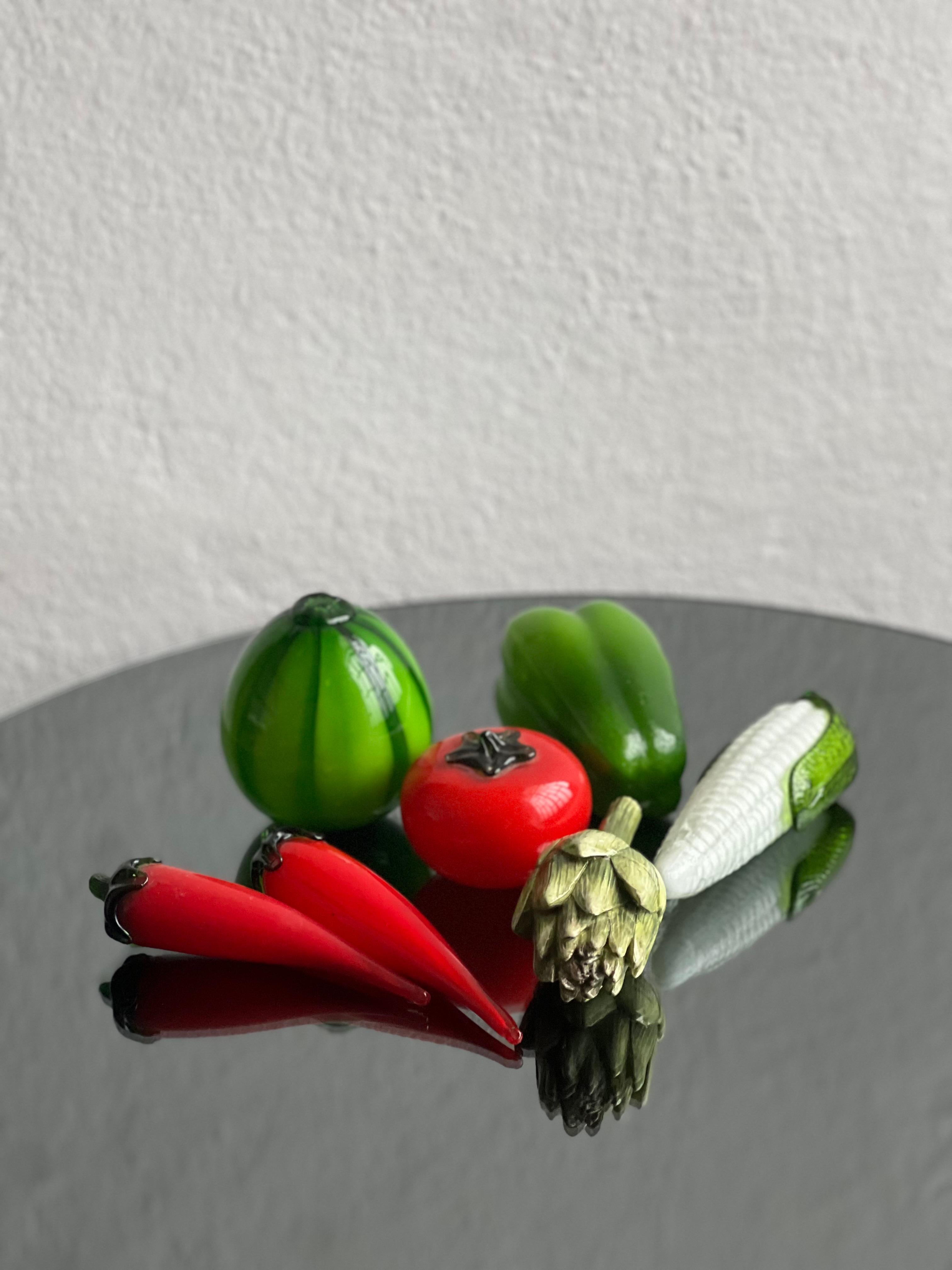 Midcentury Murano Art Glass Fruit & Vegetable Exotic Harvest Sculpture Set For Sale 5
