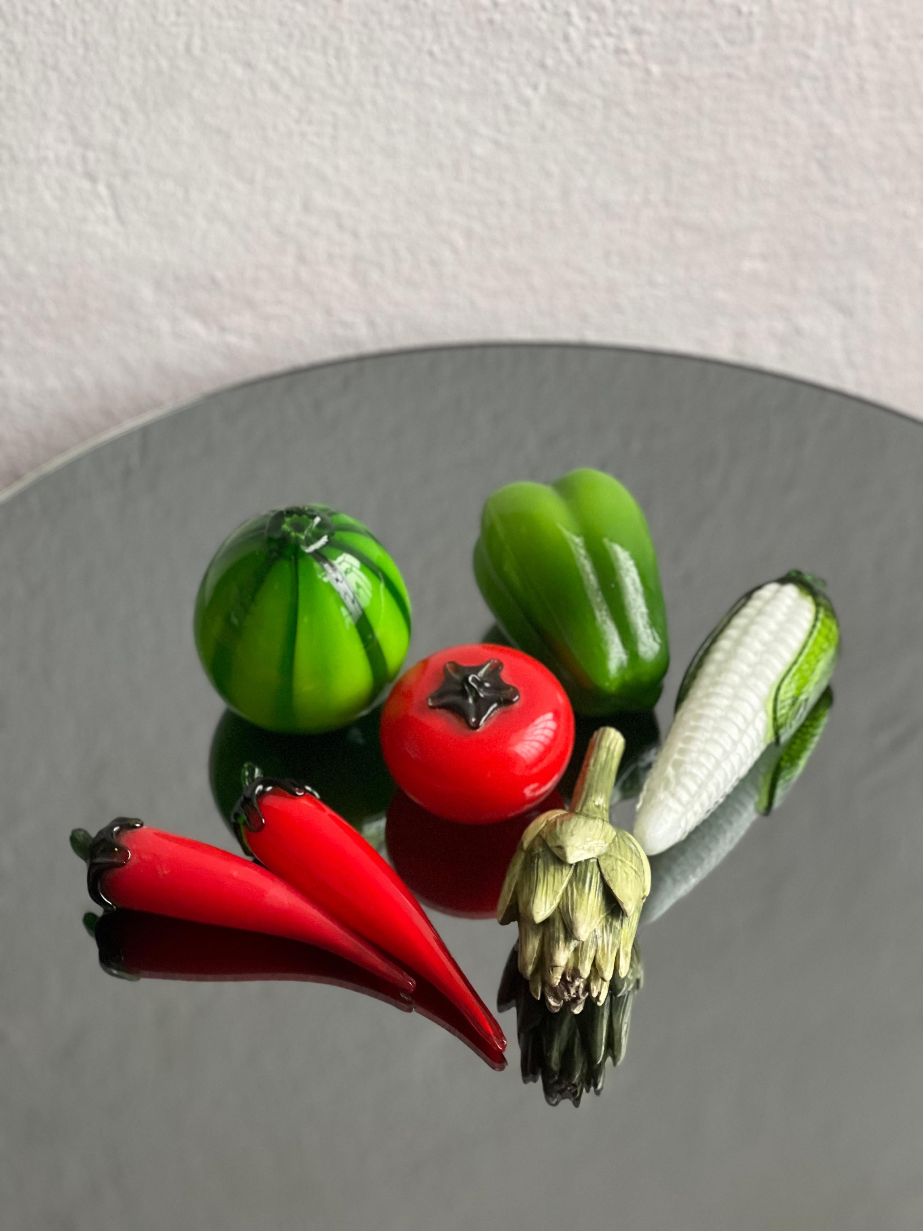 Midcentury Murano Art Glass Fruit & Vegetable Exotic Harvest Sculpture Set For Sale 6