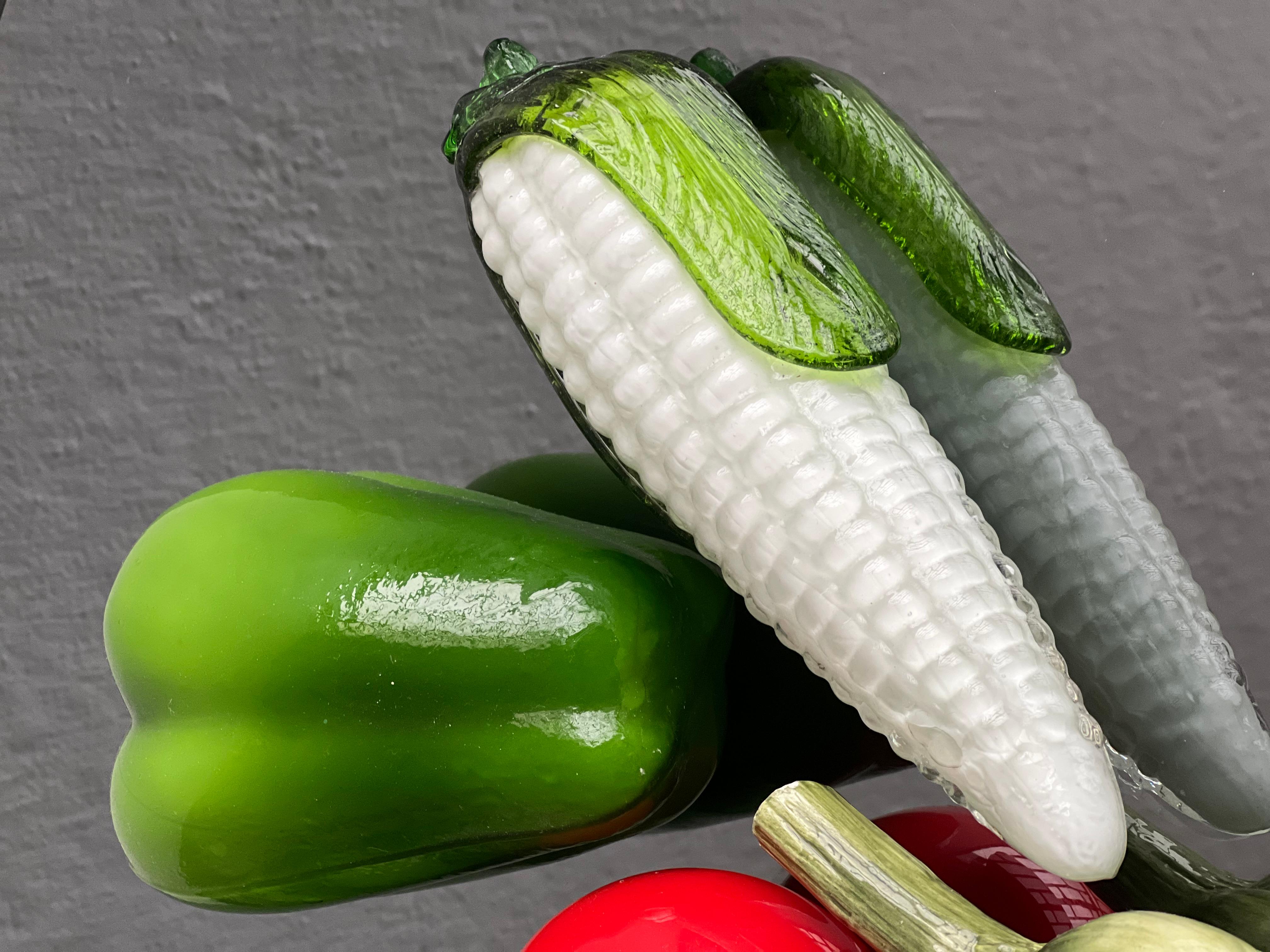 Midcentury Murano Art Glass Fruit & Vegetable Exotic Harvest Sculpture Set For Sale 8