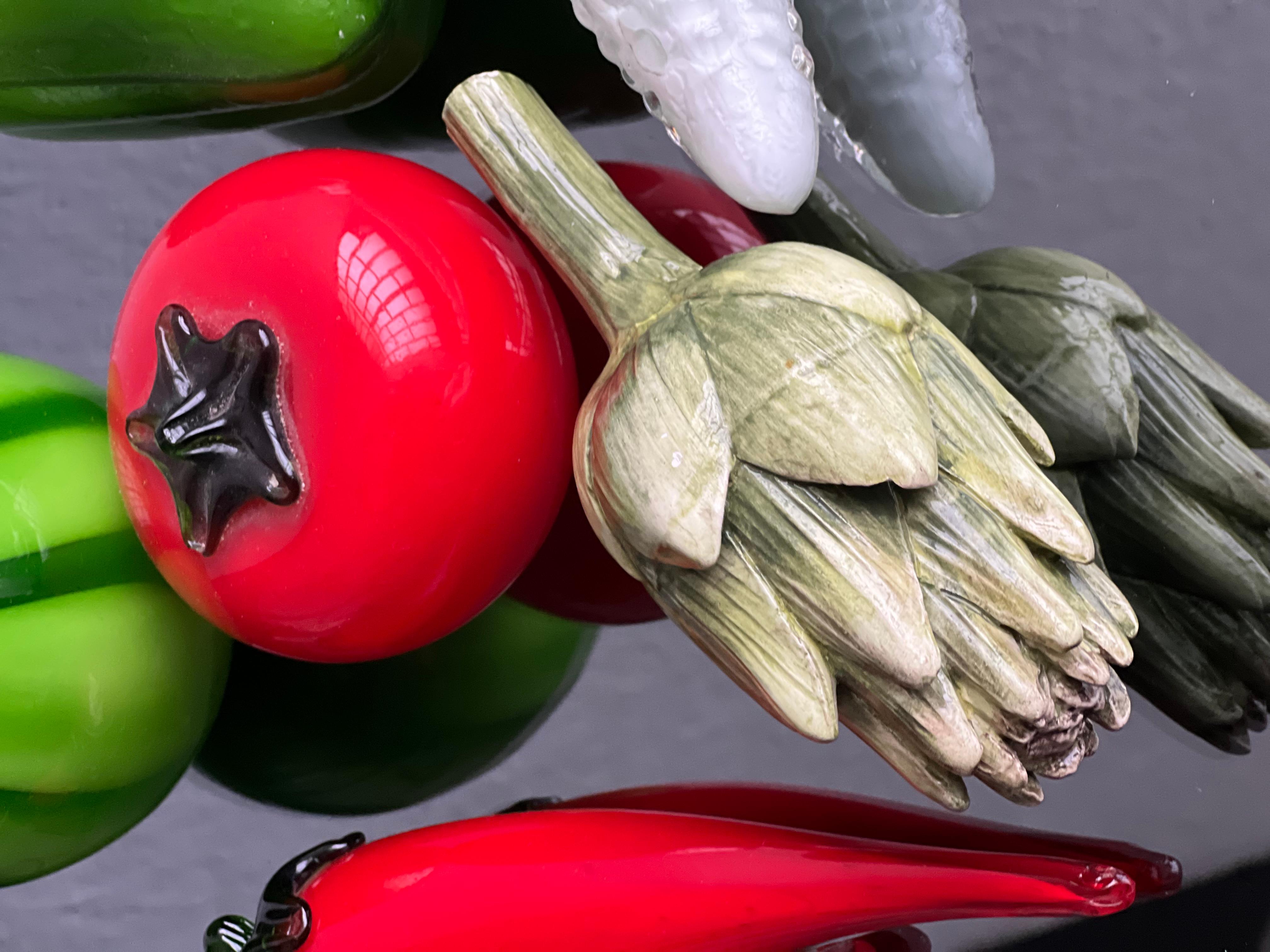 Midcentury Murano Art Glass Fruit & Vegetable Exotic Harvest Sculpture Set For Sale 9