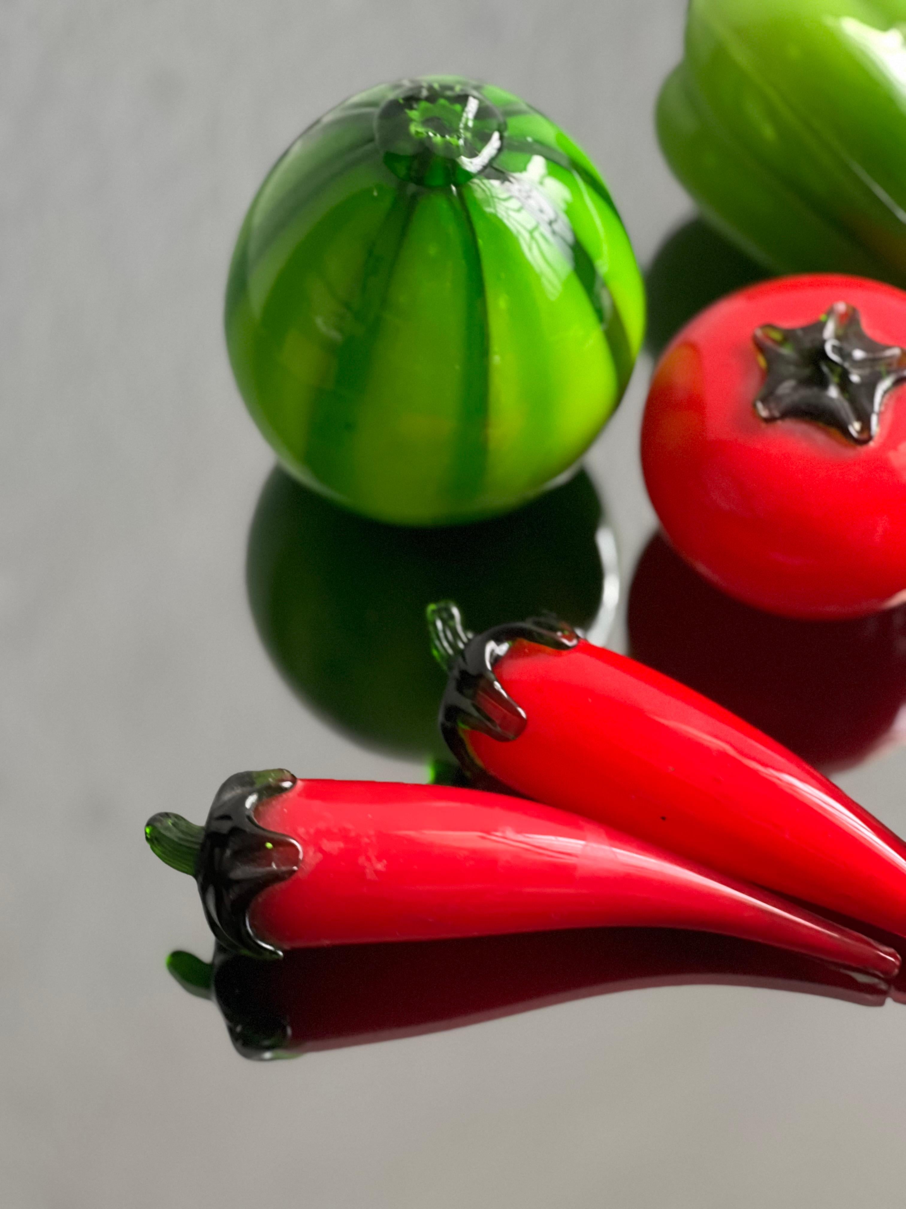 Midcentury Murano Art Glass Fruit & Vegetable Exotic Harvest Sculpture Set For Sale 10