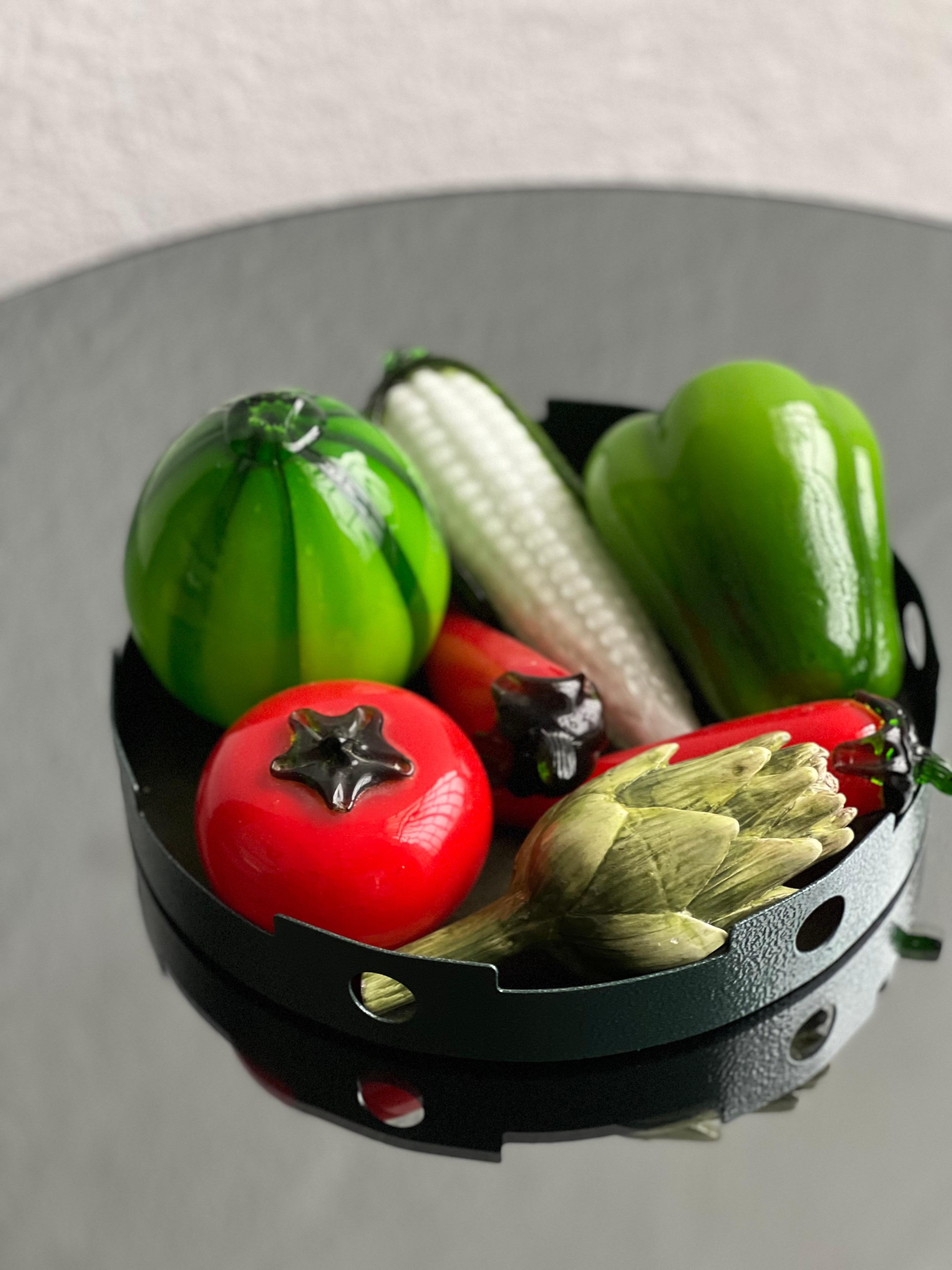 Italian Midcentury Murano Art Glass Fruit & Vegetable Exotic Harvest Sculpture Set For Sale
