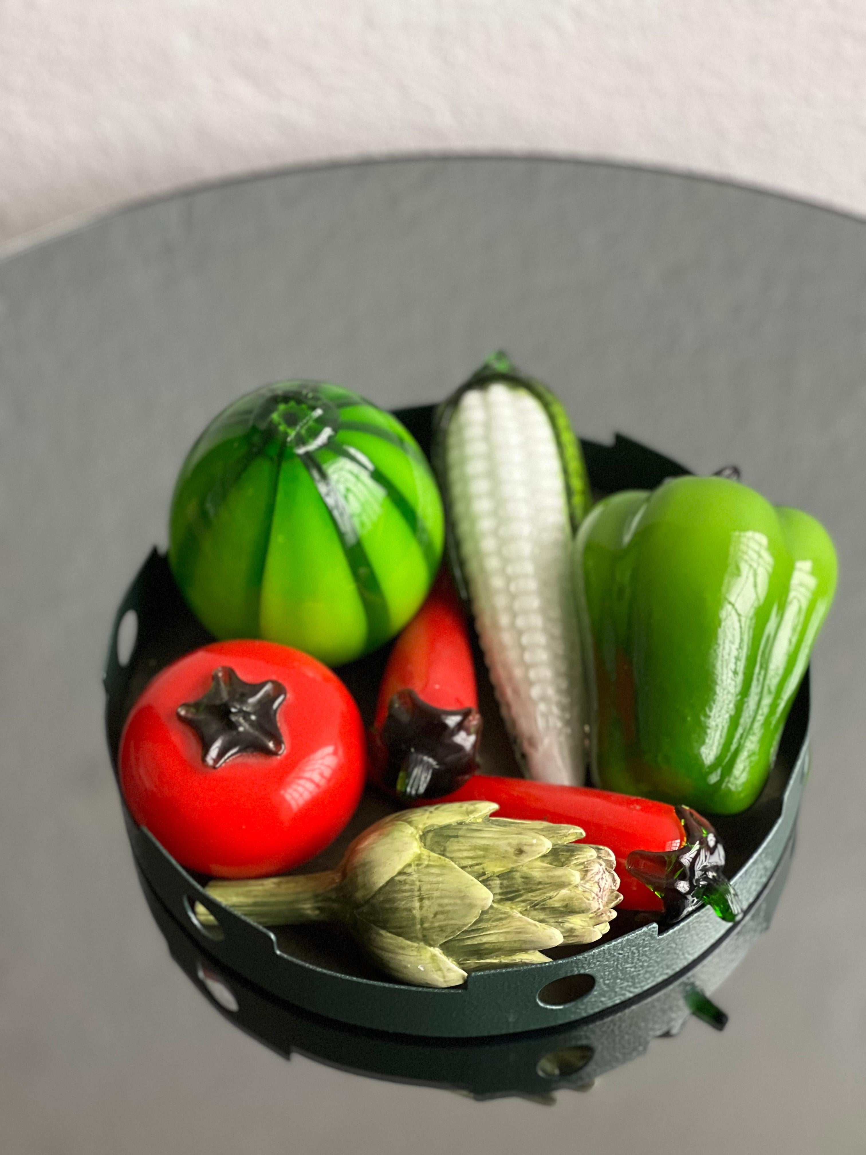 Midcentury Murano Art Glass Fruit & Vegetable Exotic Harvest Sculpture Set In Good Condition For Sale In Milano, IT