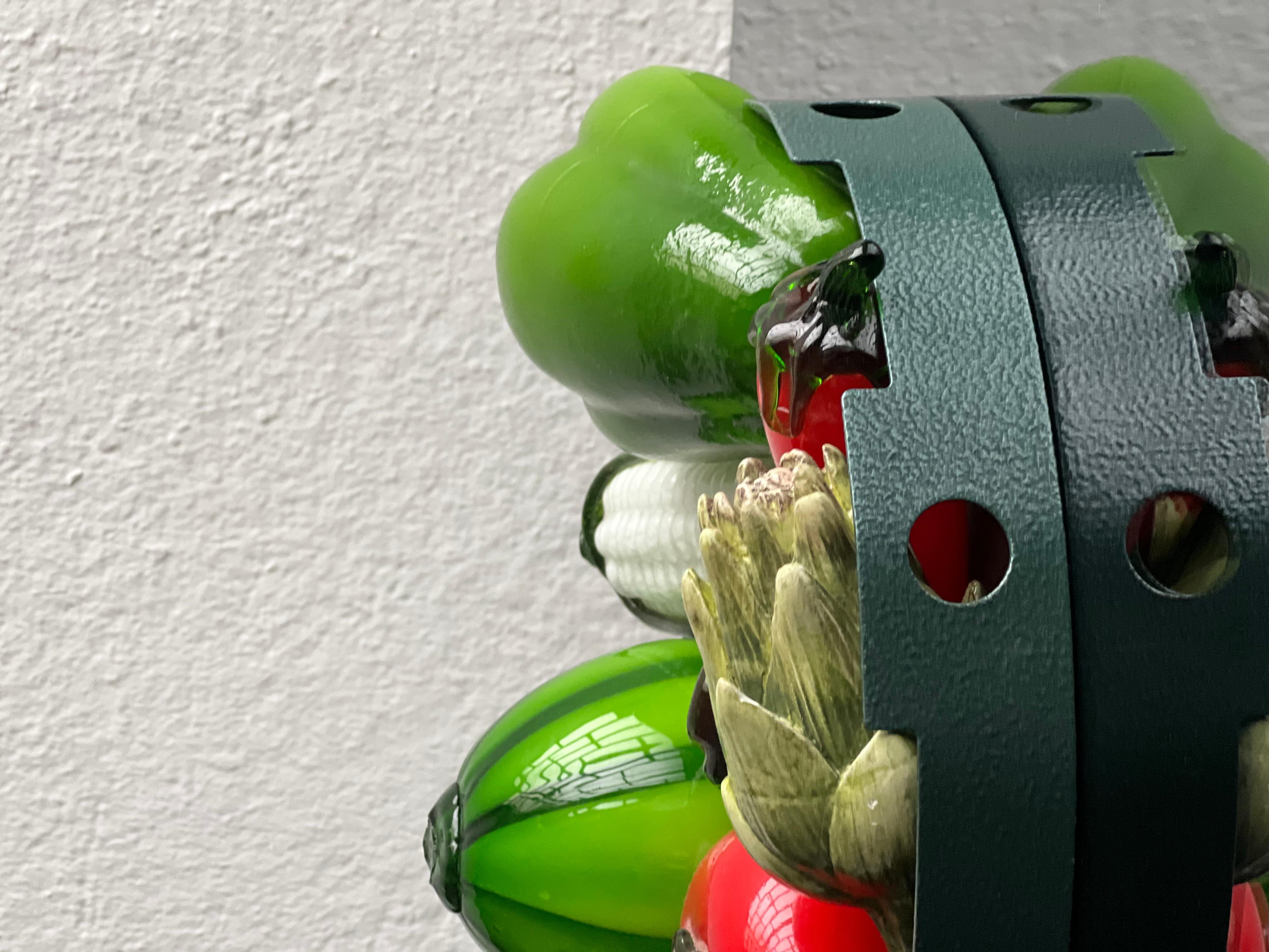 Late 20th Century Midcentury Murano Art Glass Fruit & Vegetable Exotic Harvest Sculpture Set For Sale