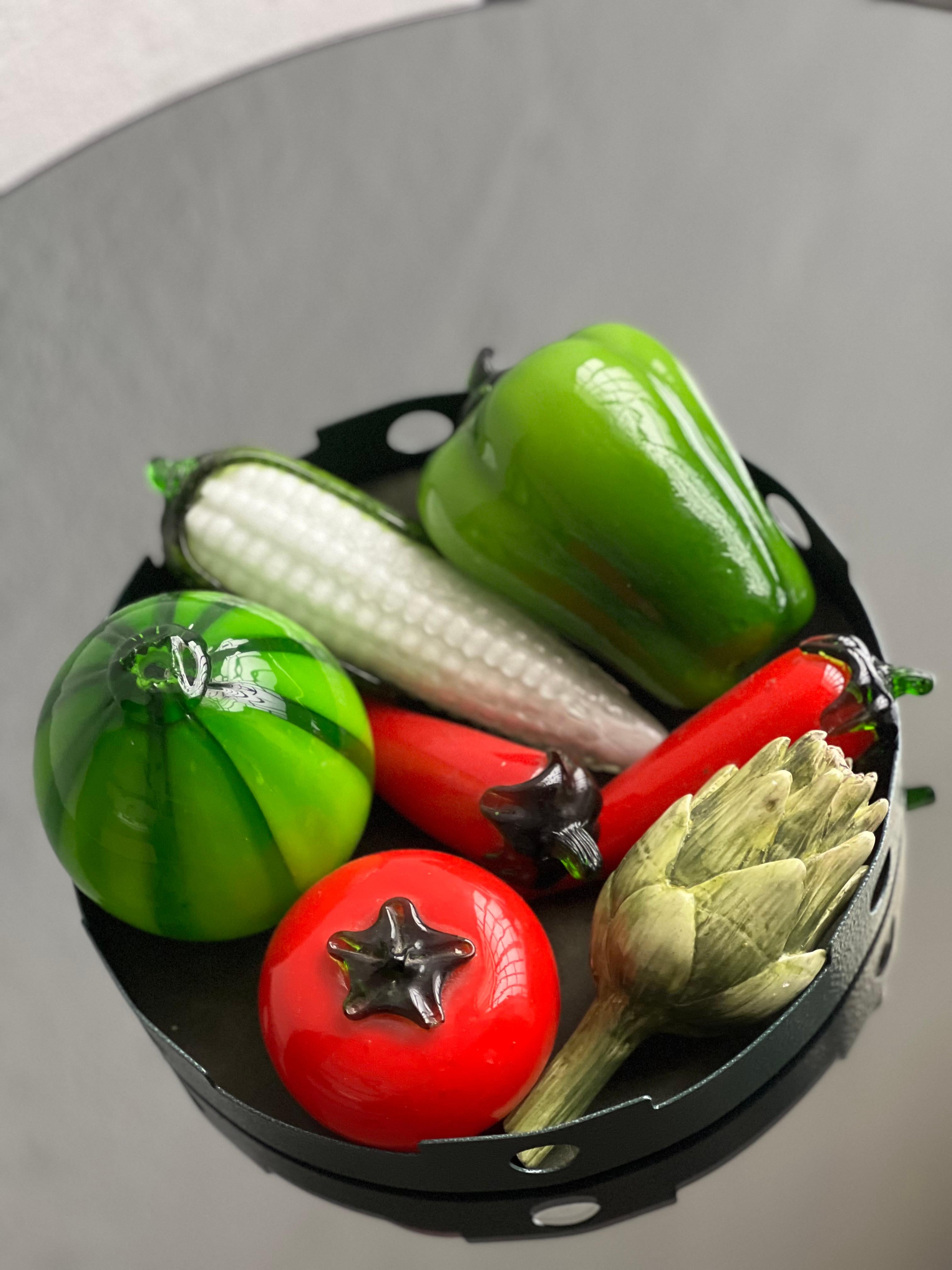 Midcentury Murano Art Glass Fruit & Vegetable Exotic Harvest Sculpture Set For Sale 3