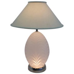 Mid Century Murano Art Glass Table Lamp with Inner Light Italy 1982