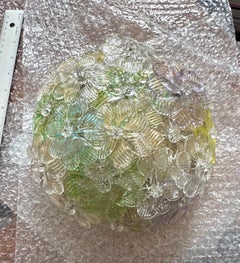 Midcentury Murano Barovier & Toso Flowers Flush Light Fixture, Ceiling, 1950s