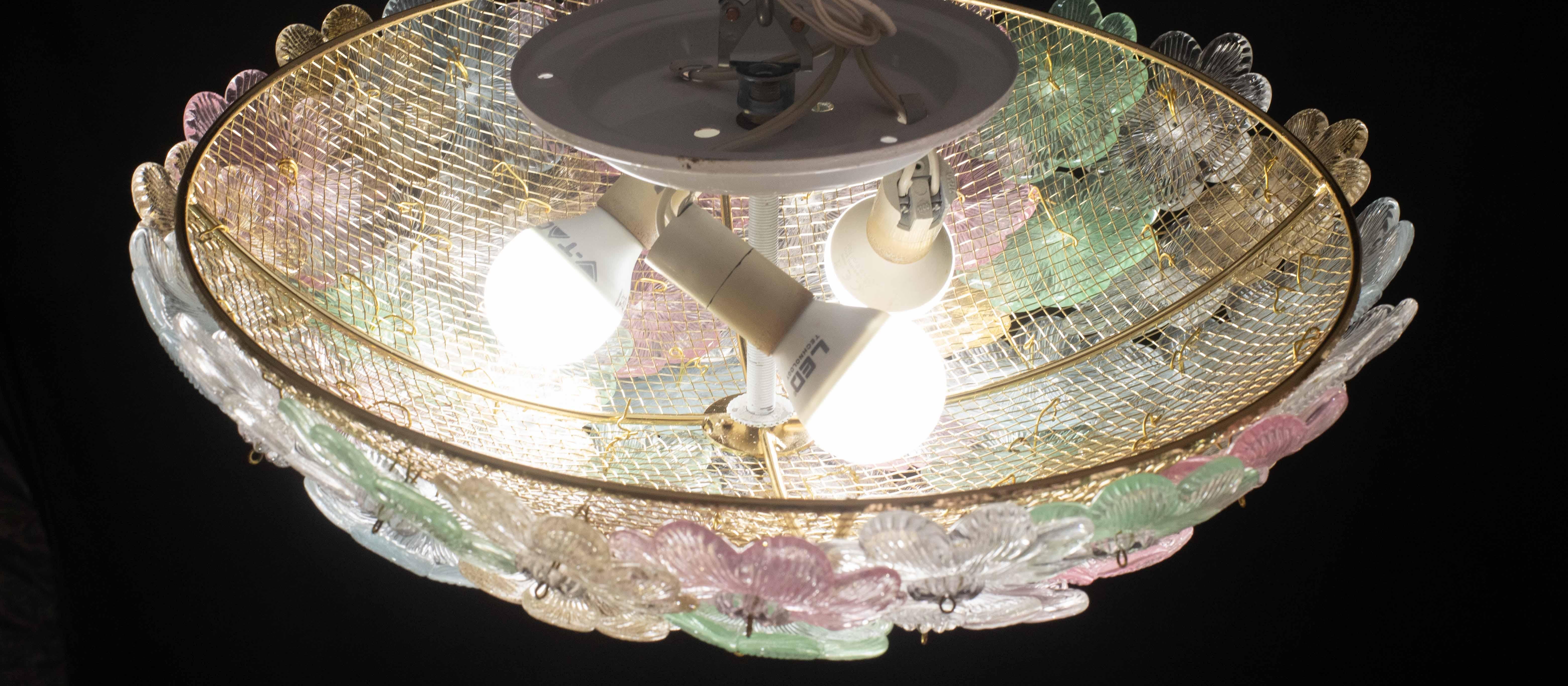 Apparecchio a filo di fiori di Murano Barovier&Toso del 1960, soffitto, 1960 in vendita 4