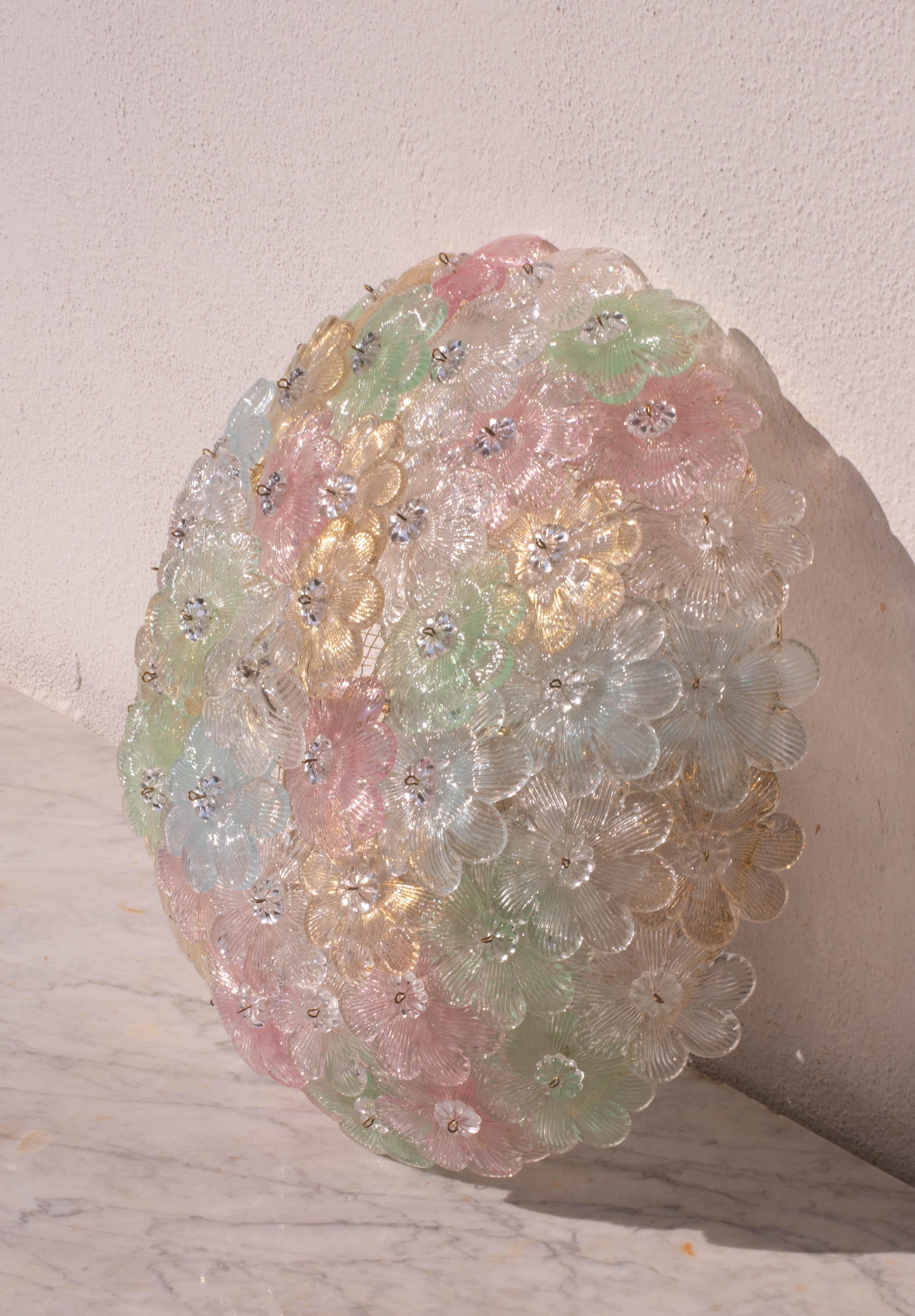 Apparecchio a filo di fiori di Murano Barovier&Toso del 1960, soffitto, 1960 in vendita 5