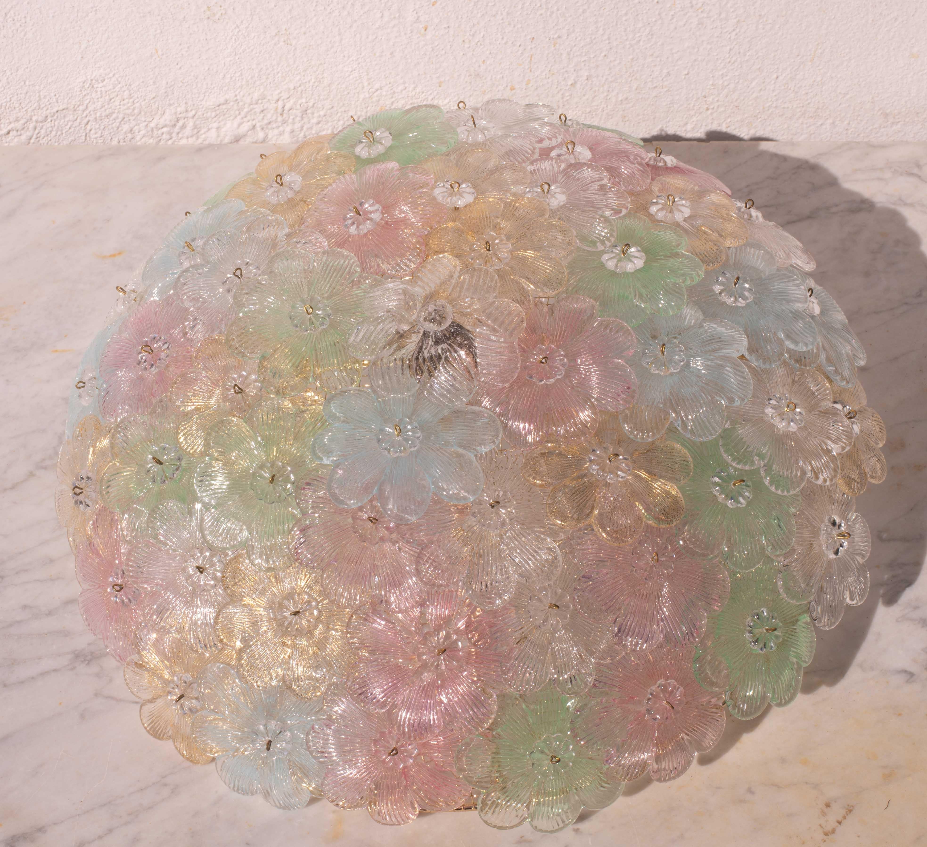 Apparecchio a filo di fiori di Murano Barovier&Toso del 1960, soffitto, 1960 in vendita 6