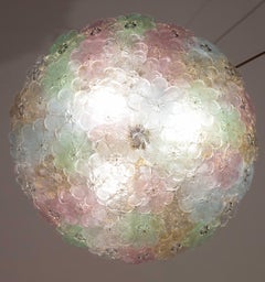 Midcentury Murano Barovier & Toso Flowers Flush Light Fixture, Ceiling, 1960s