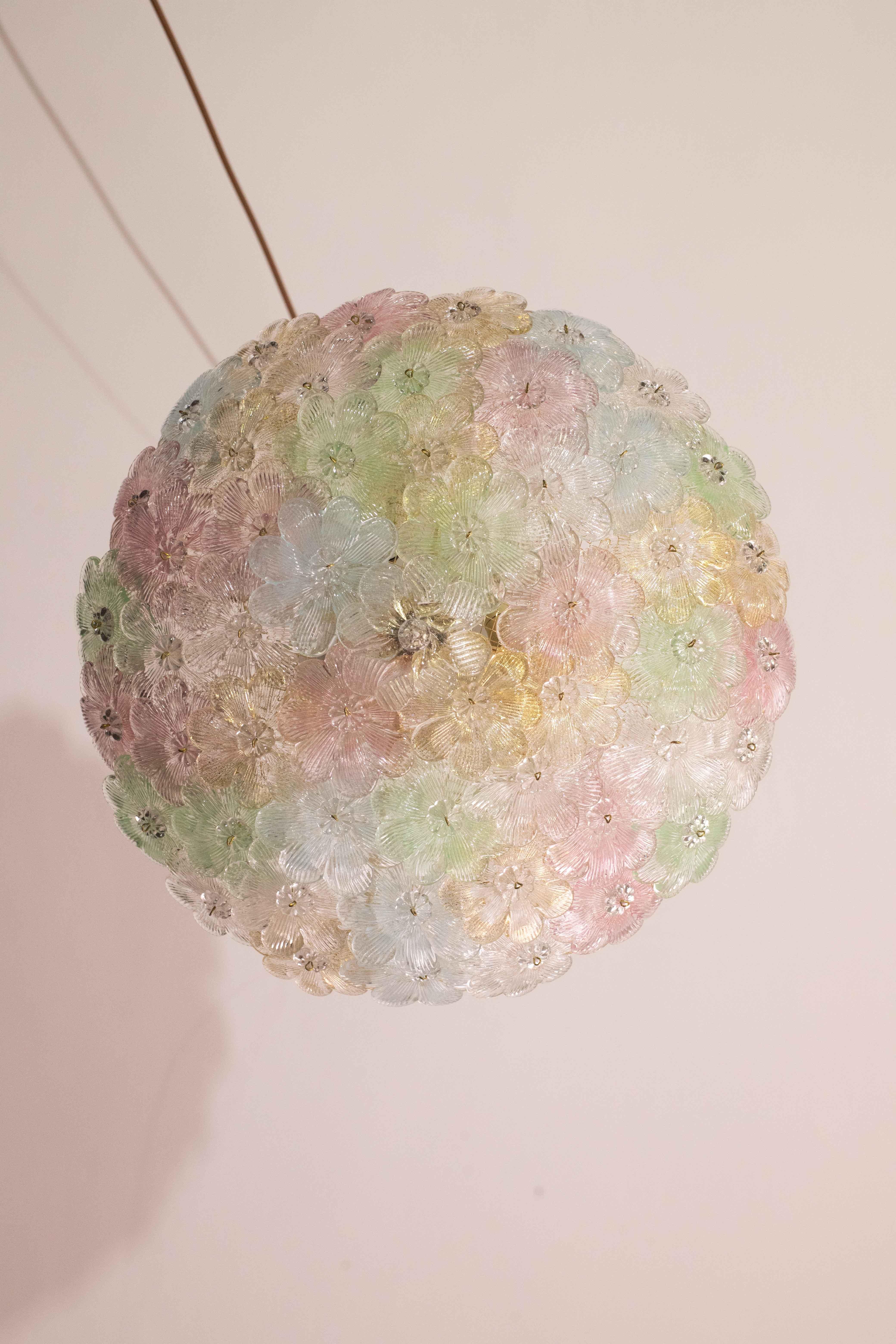 Apparecchio a filo di fiori di Murano Barovier&Toso del 1960, soffitto, 1960 In condizioni buone in vendita a Roma, IT