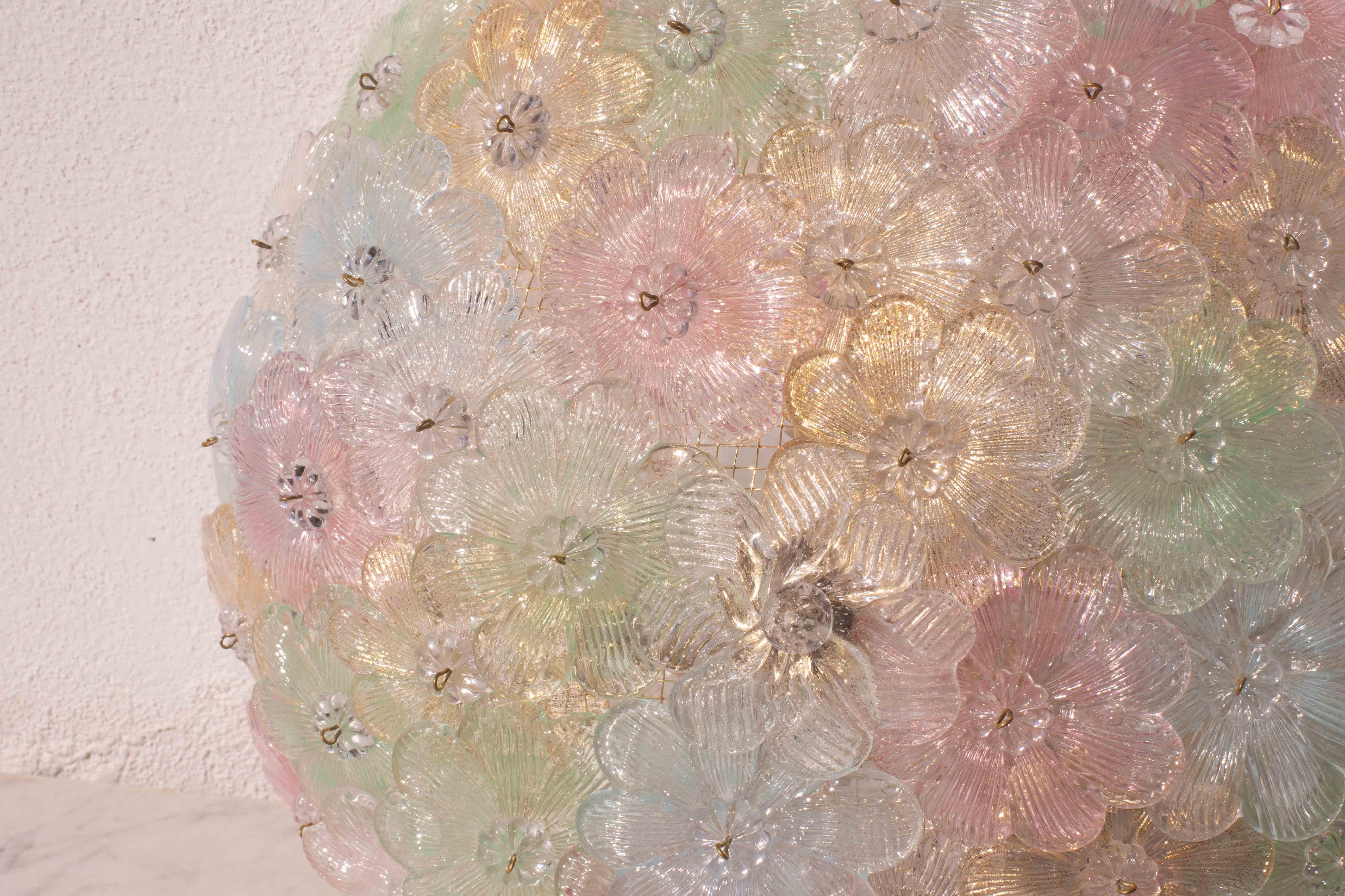 Apparecchio a filo di fiori di Murano Barovier&Toso del 1960, soffitto, 1960 in vendita 2