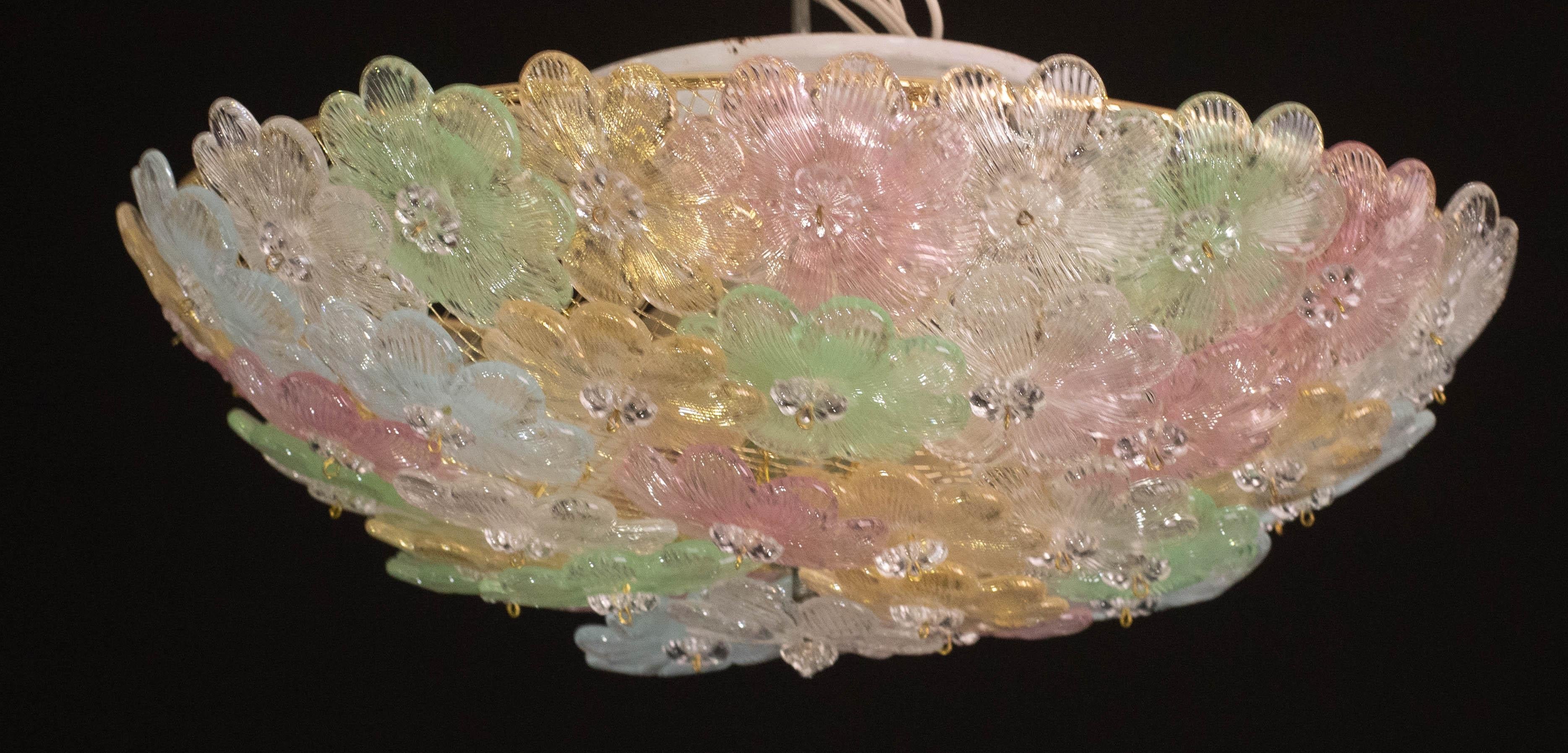 Apparecchio a filo di fiori di Murano Barovier&Toso del 1960, soffitto, 1960 in vendita 3