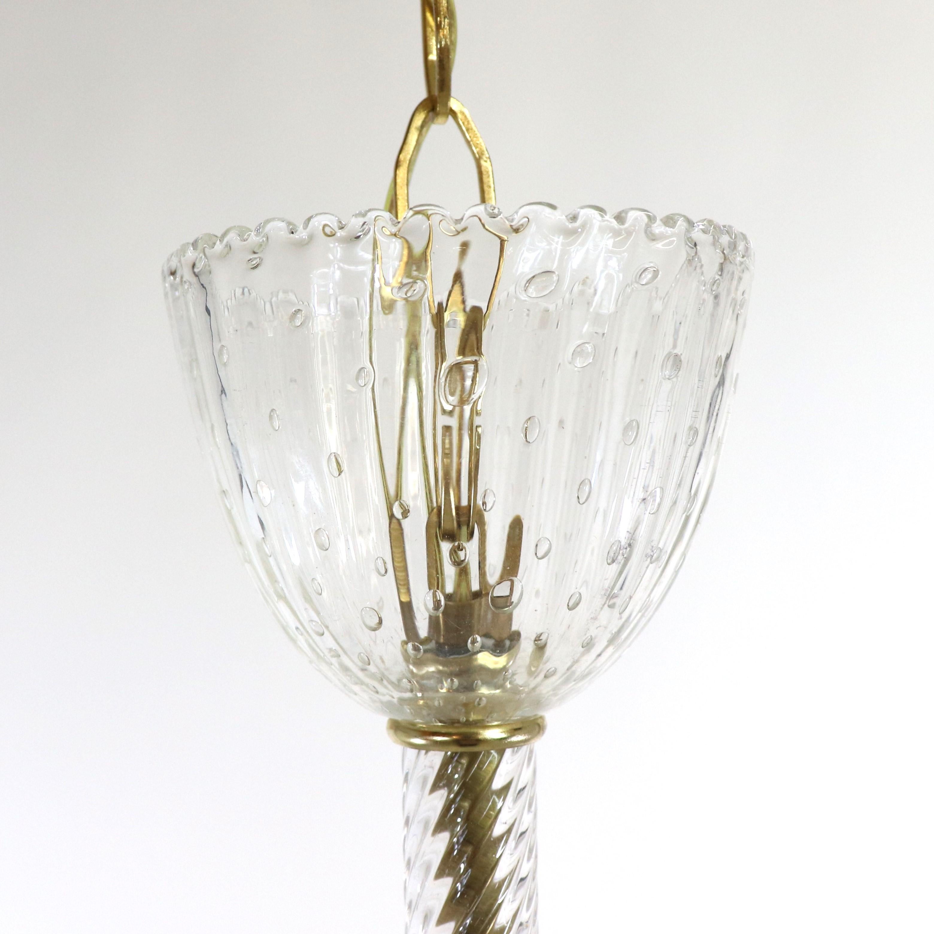 Lampadario di Murano della metà del secolo scorso alla maniera di Ercole Barovier in vendita 2