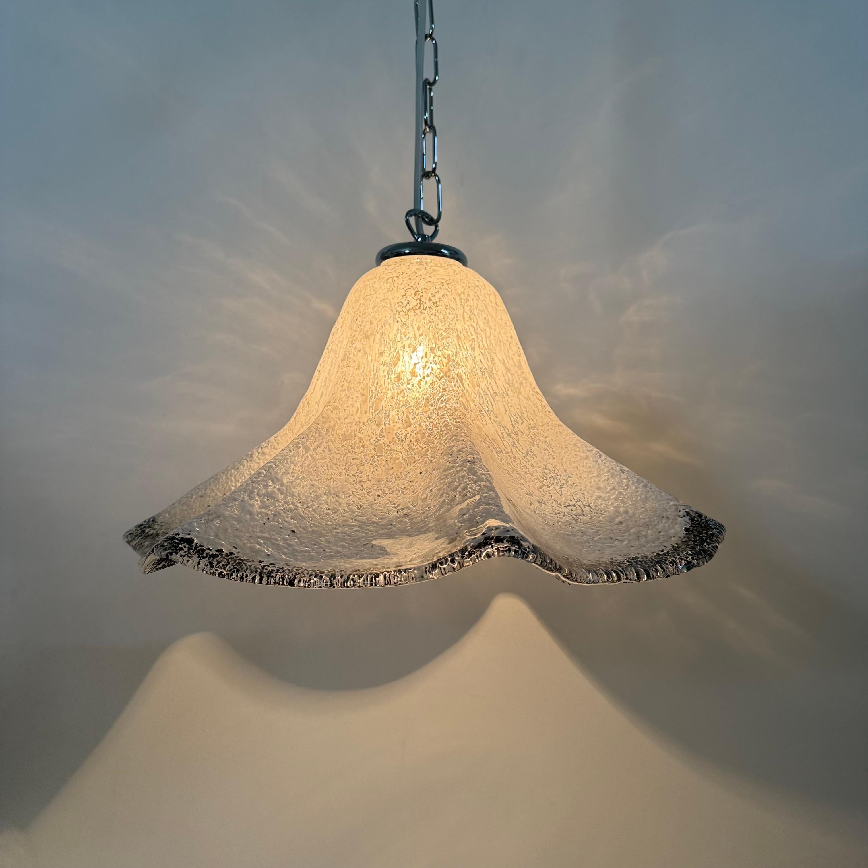 Lampada a sospensione in vetro di Murano del Medioevo di Mazzega Murano , anni '70


