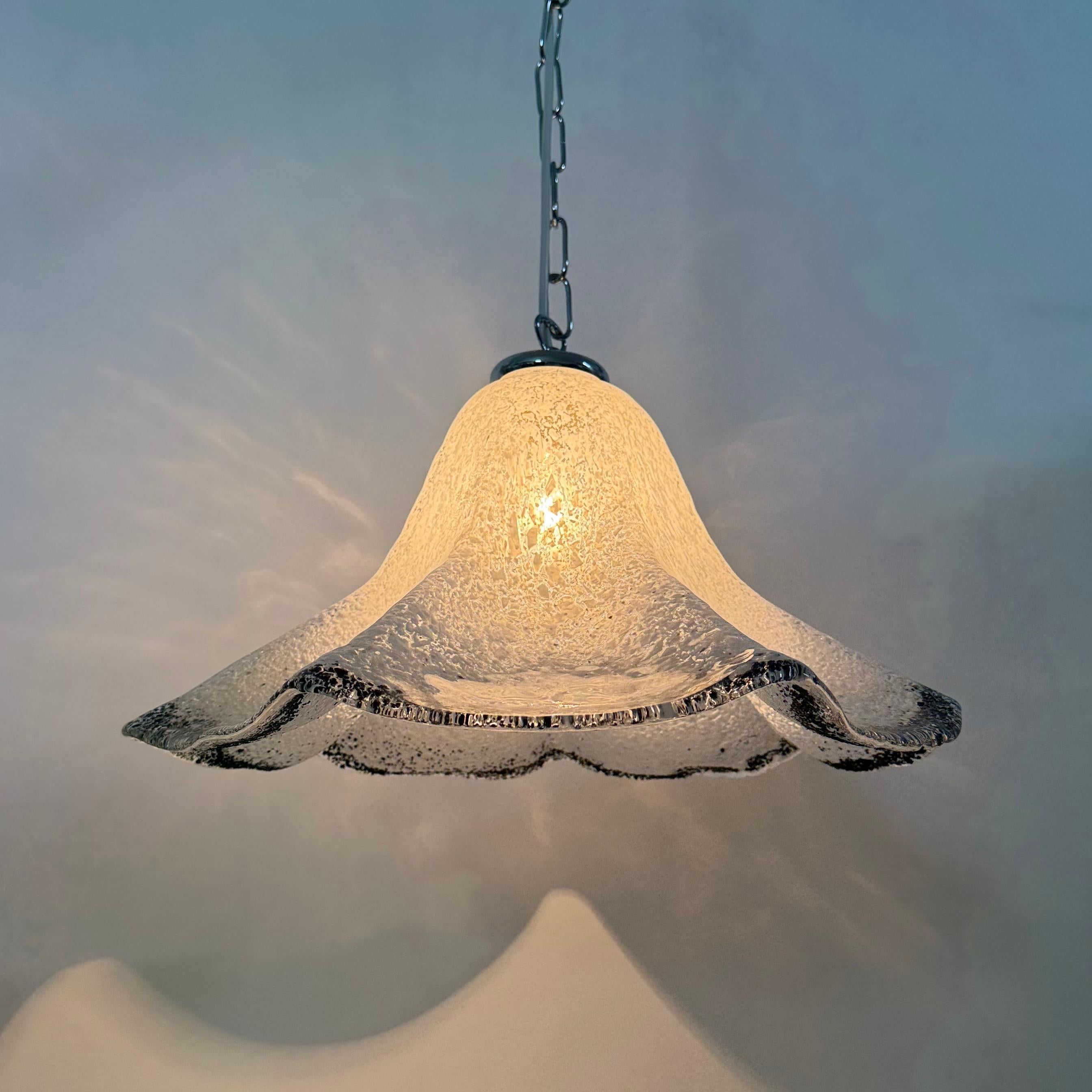 Metallo Lampada a sospensione in vetro di Murano del Medioevo di Mazzega Murano , anni '70 in vendita