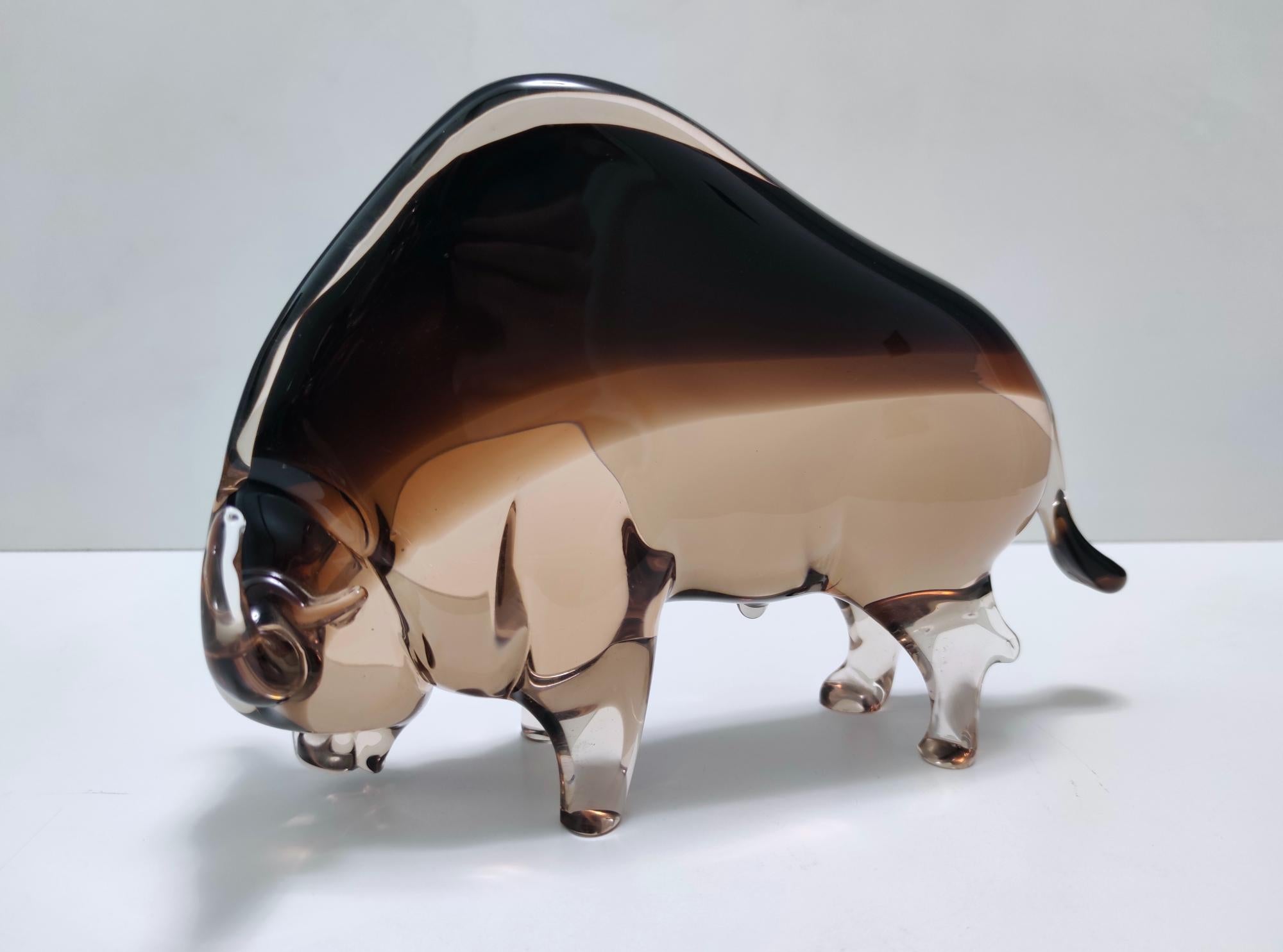 Italian Midcentury Murano Glass American Buffalo Ascribable to Seguso, Italy