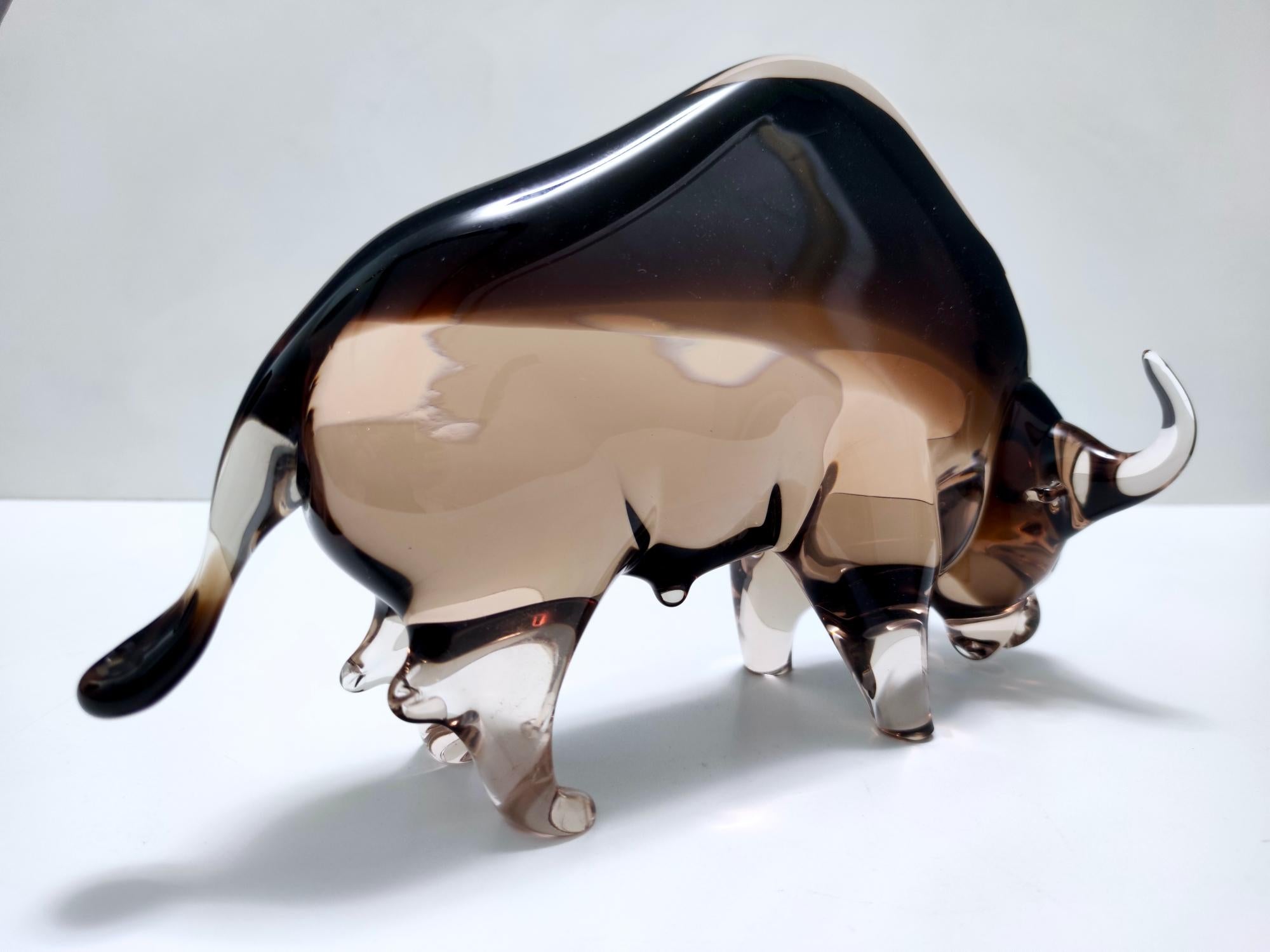 Mid-20th Century Midcentury Murano Glass American Buffalo Ascribable to Seguso, Italy