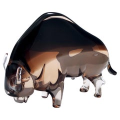 Midcentury Murano Glass American Buffalo Ascribable to Seguso, Italy