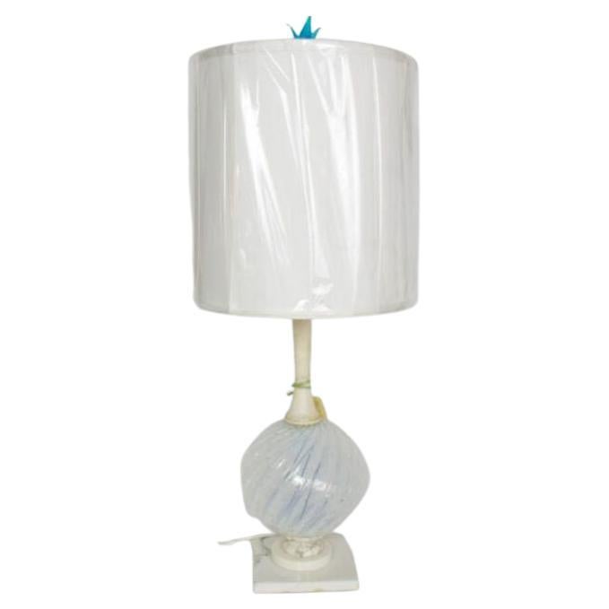 Midcentury Murano Glass and Alabaster Table Lamp For Sale