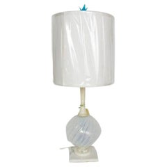 Midcentury Murano Glass and Alabaster Table Lamp